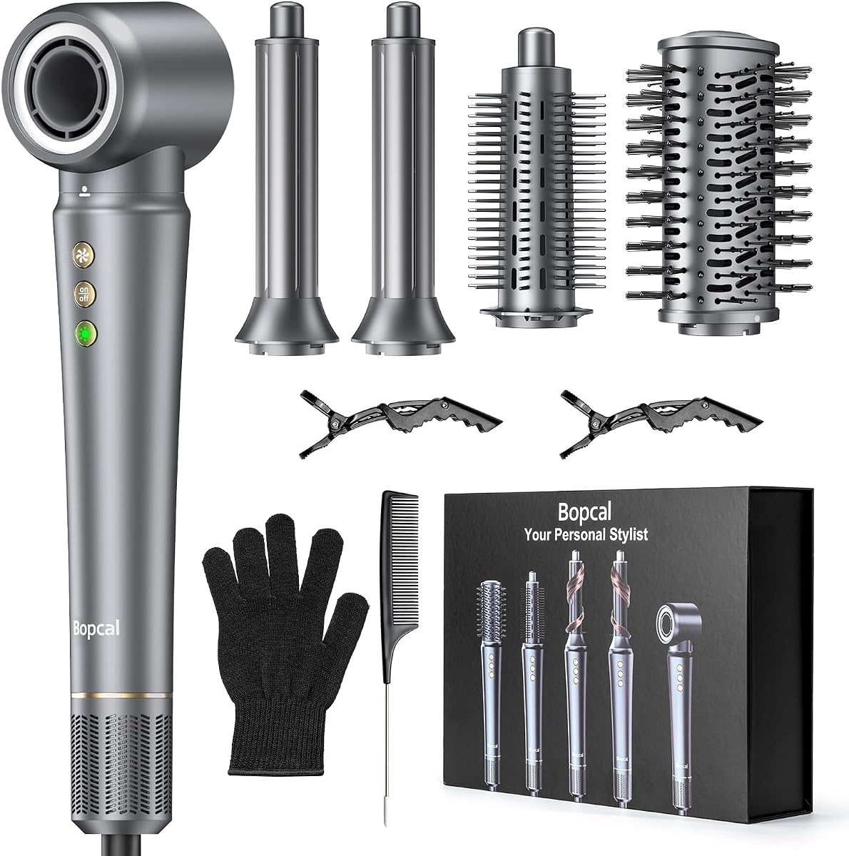 5 in 1 Hot Air Styler Wrap for Women - High-Speed Frizz-Free Hair Dryer Brush, Ion Fast Drying Auto Wrap Cruler, No Heat Damage Air Styler Wrap - Curl, Volumize, Straighten, Gift Idea