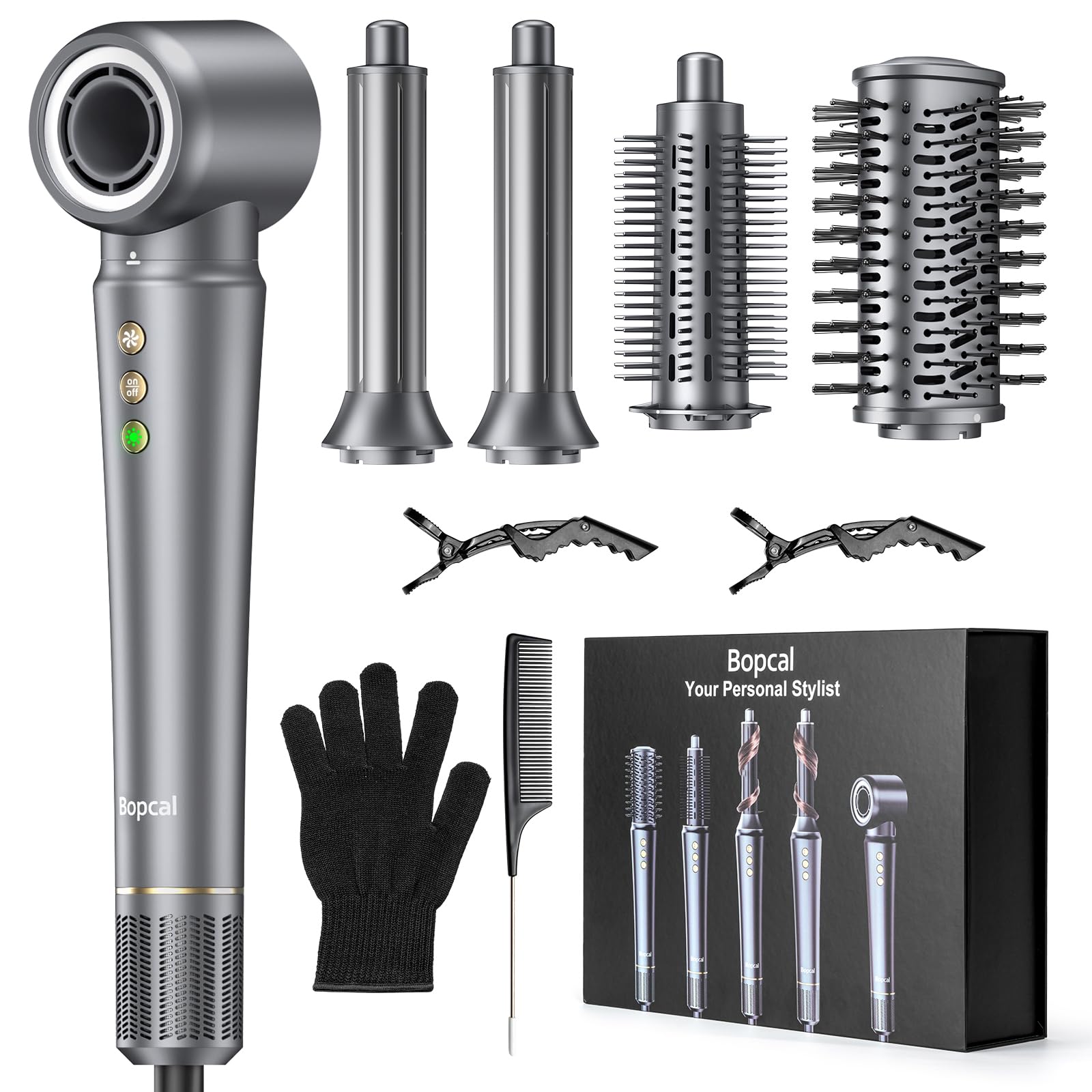 5 in 1 Hot Air Styler Wrap for Women - High-Speed Frizz-Free Hair Dryer Brush, Ion Fast Drying Auto Wrap Cruler, No Heat Damage Air Styler Wrap - Curl, Volumize, Straighten, Gift Idea