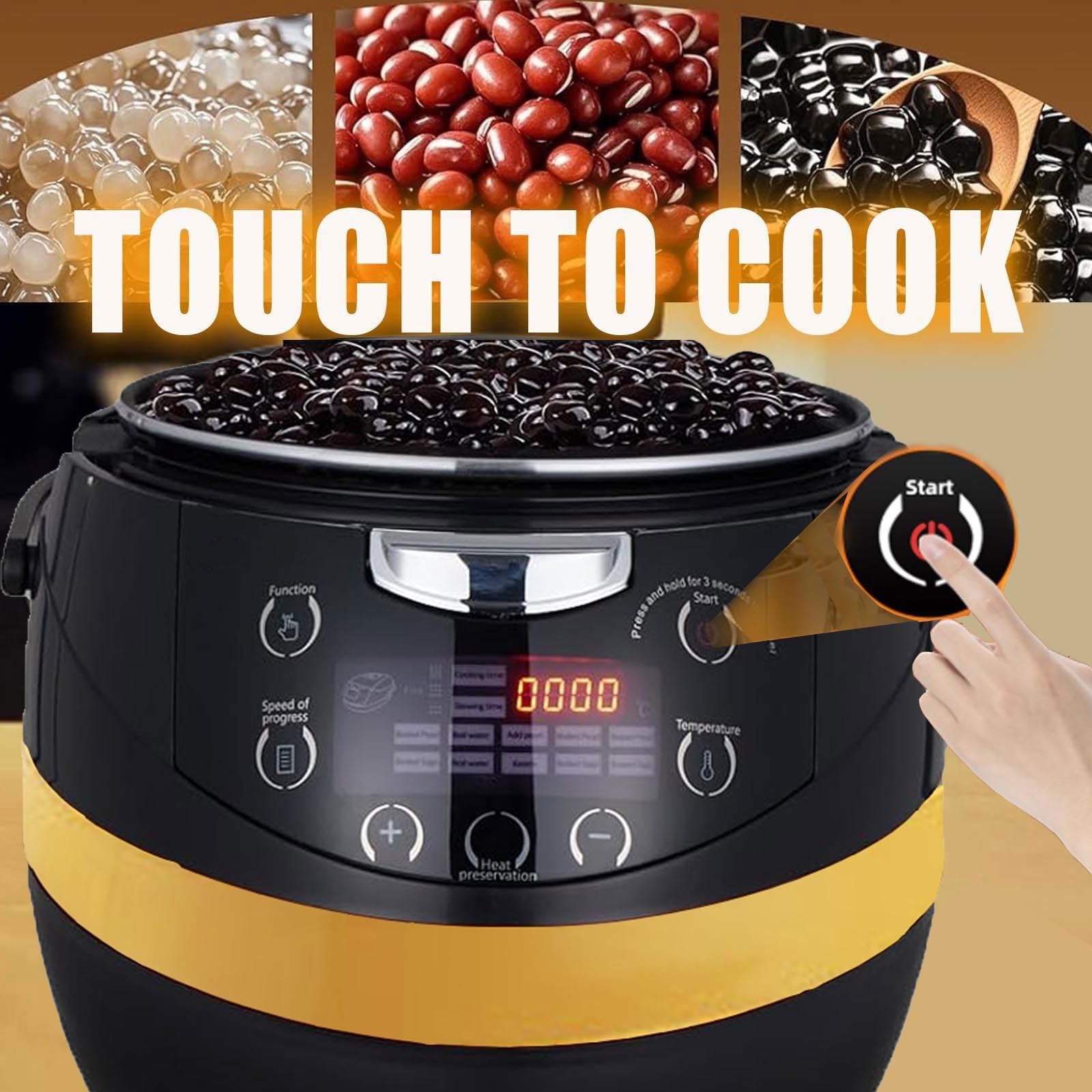 Pearl Cooker, olla antiadherente totalmente automática con panel inteligente, diseño a prueba de derrames, función de mantener el calor para tiendas de té con leche y postres, capacidad de 8 litros