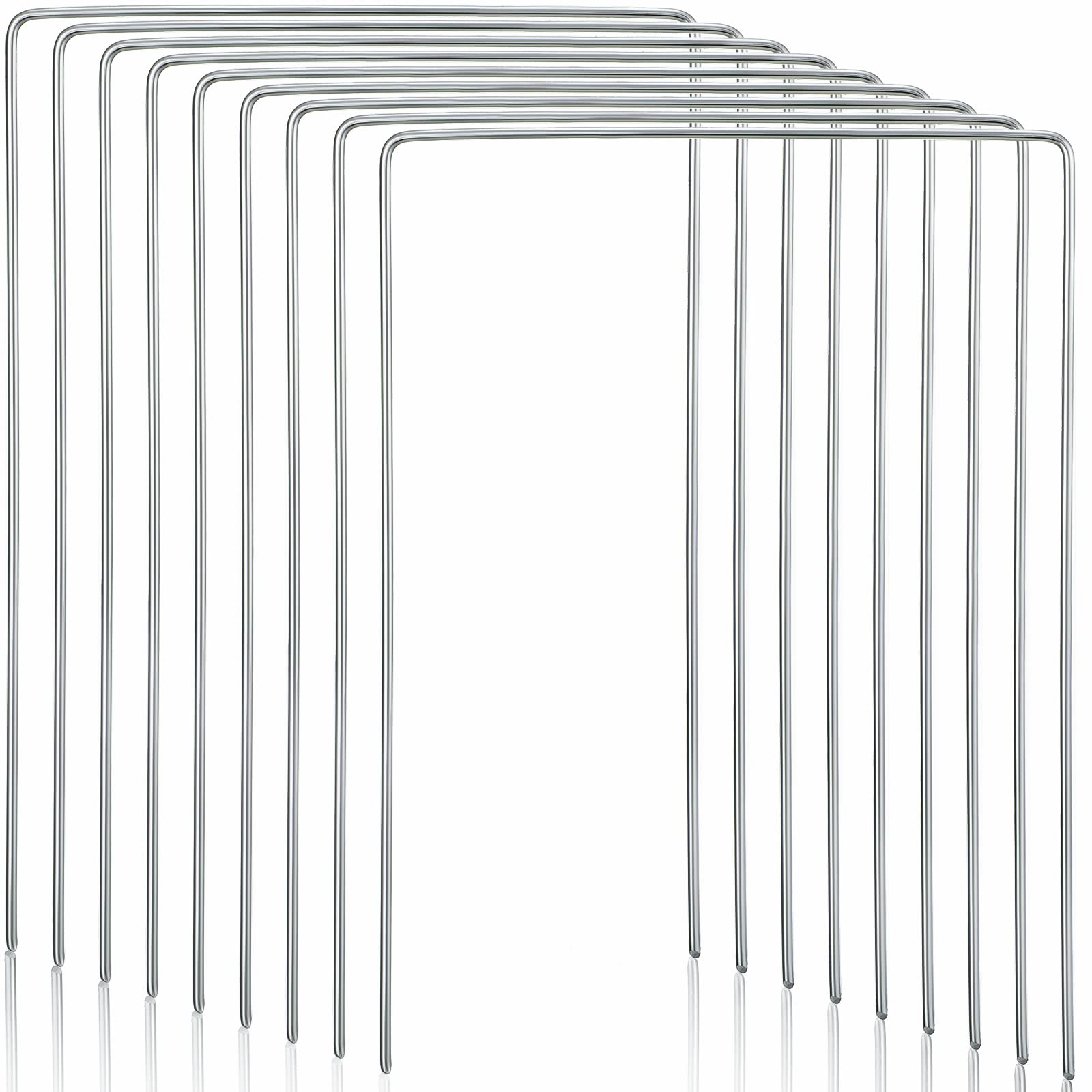 Deekin Set of 9 Croquet Wickets Replacement for Croquet Metal Hoops with Galvanized and Plastic Coating for Family Lawn Backyard Outdoor Game(Square)