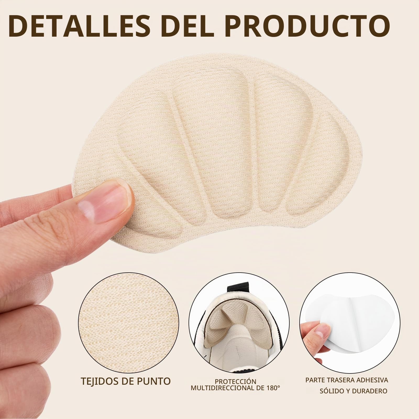 8 Pcs Taloneras para zapatos, Protector de Talón lmohadilla almohadillas para talones reducir talla zapato evitar resbalones y rozaduras, para Zapatos Demasiado Grandes y Sueltos