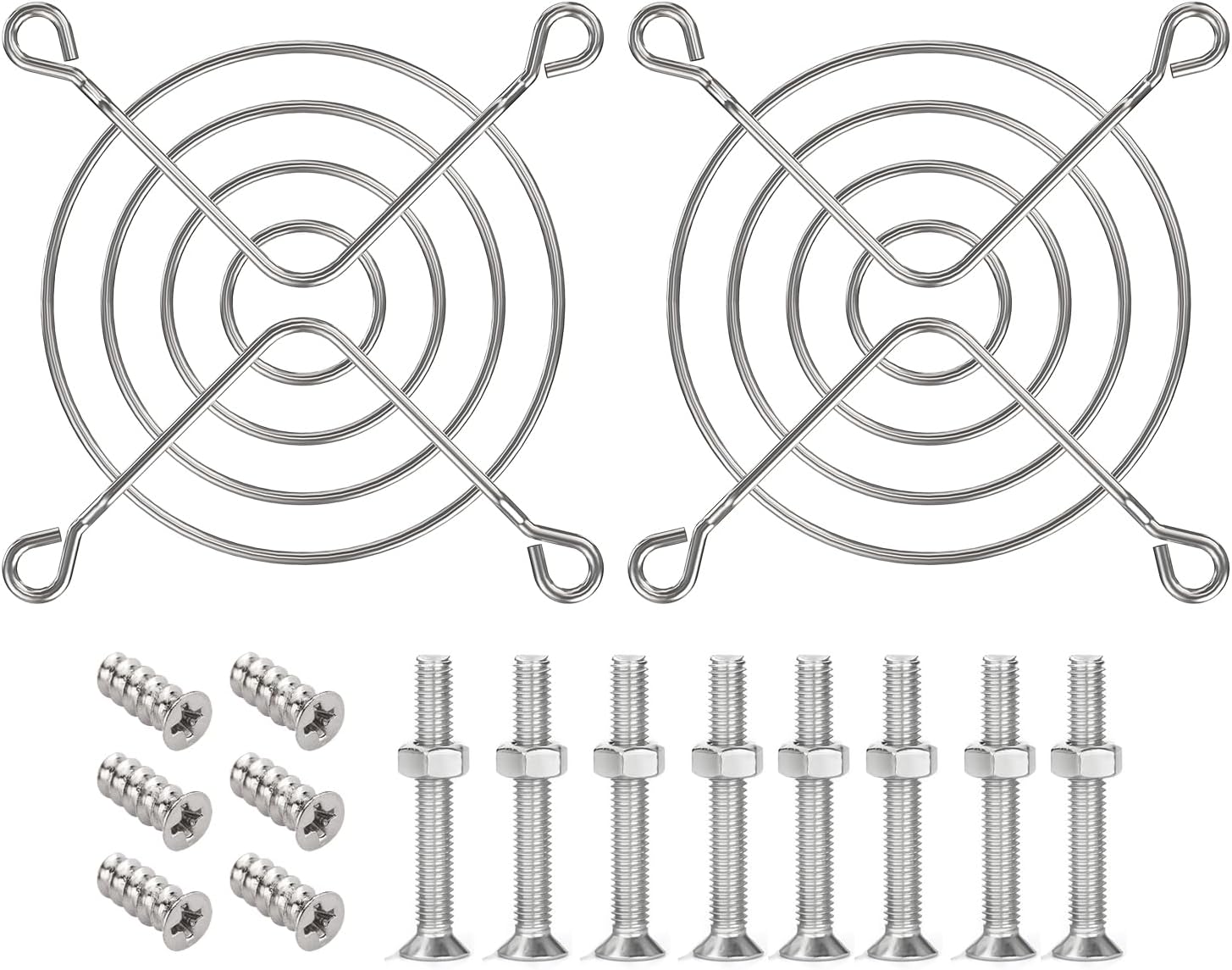 60mm Stainless Steel mesh Fan Grill/Guard with Screws + Nuts for 60mm Cooling Fans(2 Pack)