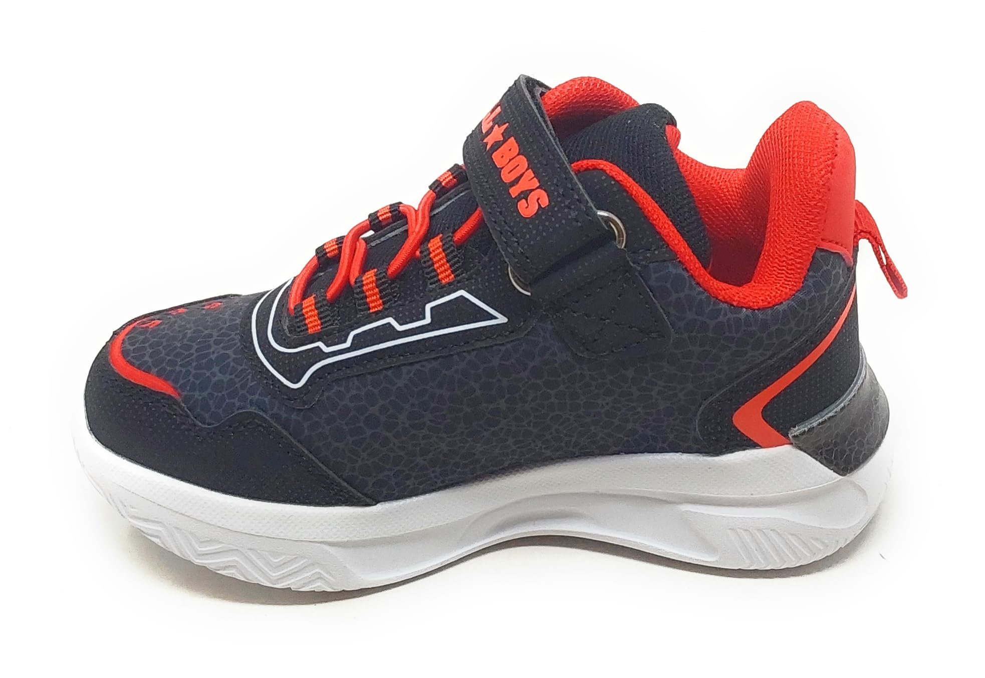 Bull Boys Scarpe Sportive per Bambini con luci e Dinosauro,Sneaker con Suola Antiscivolo amortizzante (Nero-Rosso, Sistema Taglie Calzature EU, Adolescente, Numero, Media, 31)