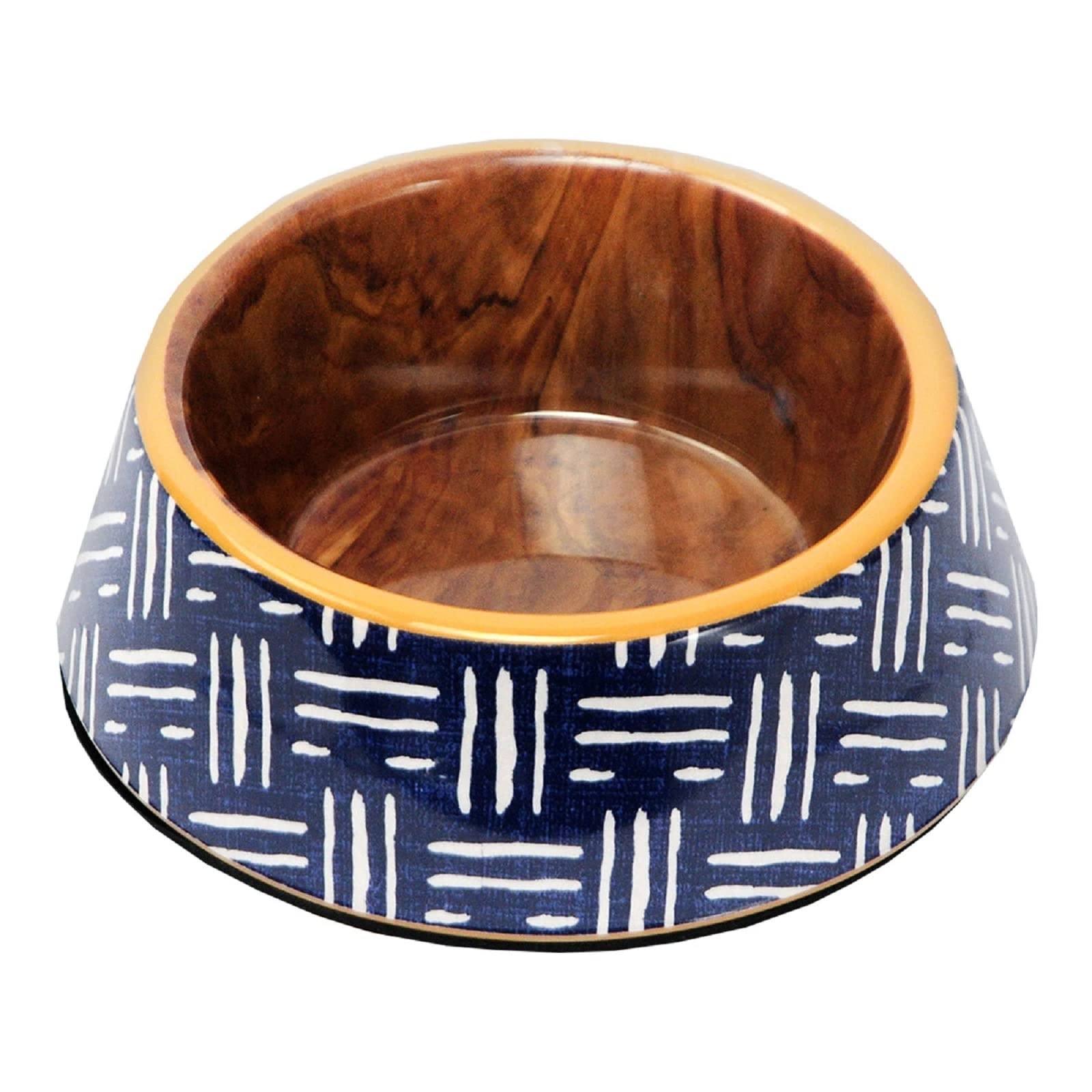 Emily Pets Modern 100% Melamine Dog Bowls,Dishwasher Safe,Food Grade,Non-Skid,BPA-Free, Chip-Proof,Tip-Proof and Dishwasher Safe Bowls with Fun Vintage wodden Inside Print Dog Bowl(Navy Blue) (B0BDM73BXN) Amazon Price History, Amazon Price Tracker