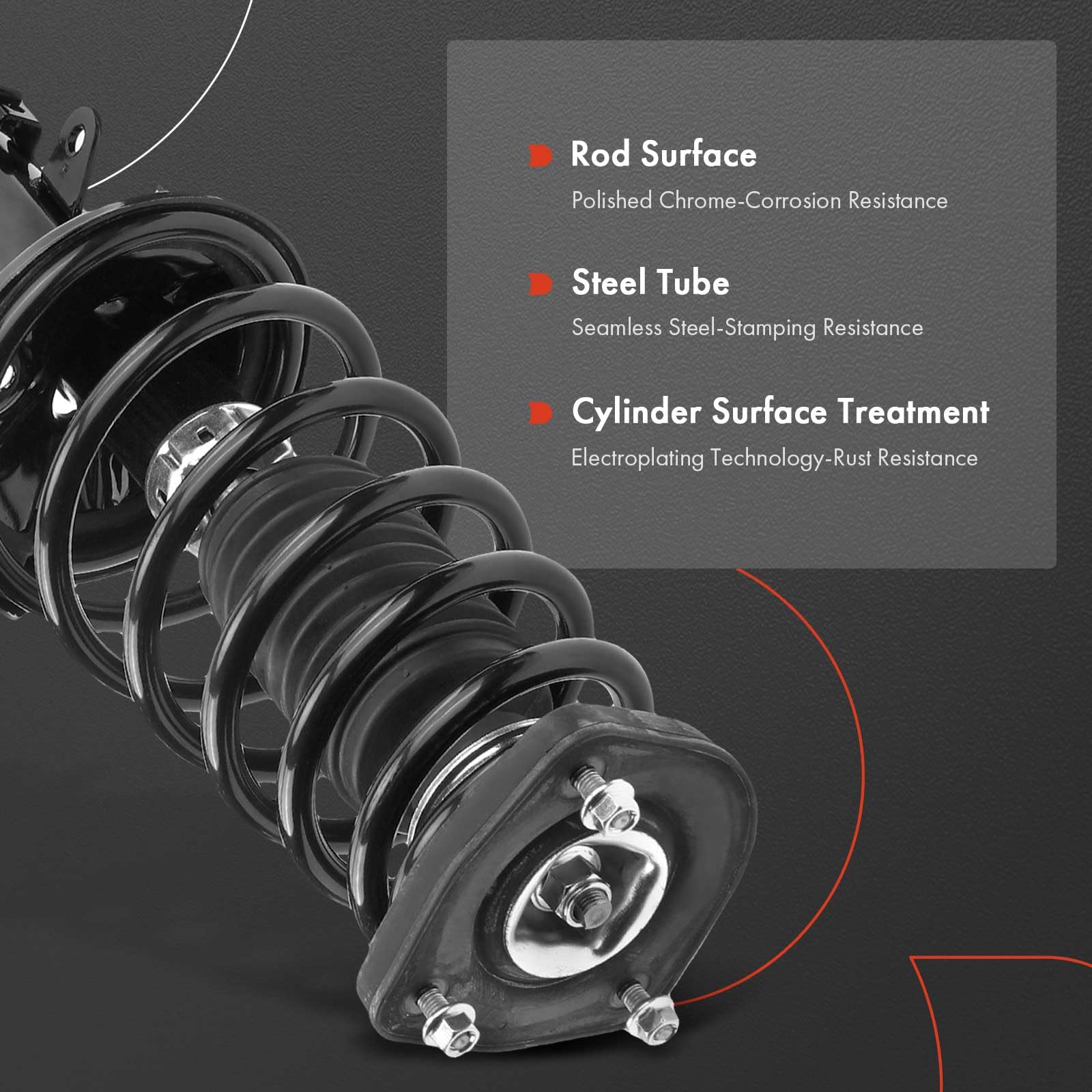 Rear Right Strut and Coil Spring Assembly - Compatible with 2003 - 2008 Hyundai Tiburon 2004 2005 2006 2007