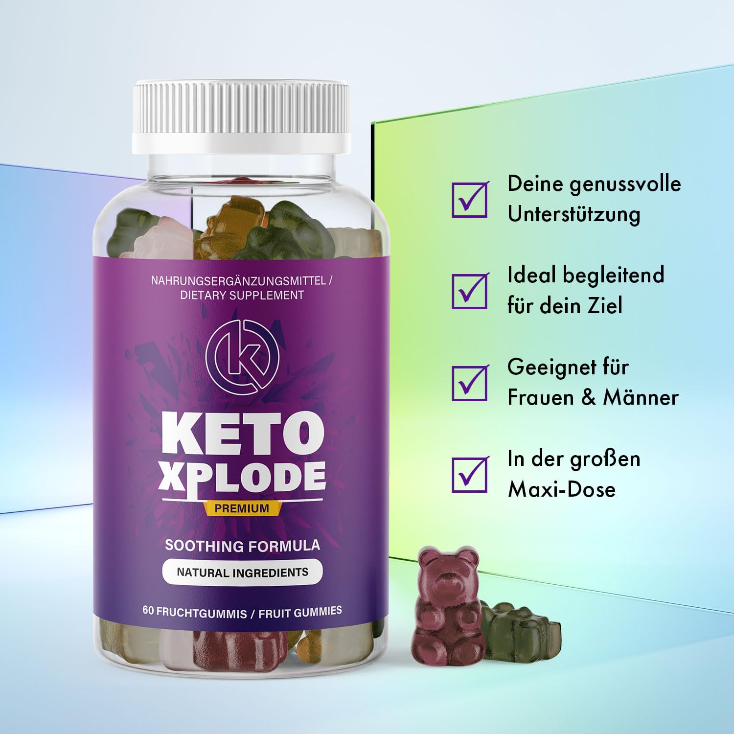 Gummibärchen | mit L-Arginin, Grüntee und Maca | deine genussvolle Unterstützung | Inhalt 60 Gummies