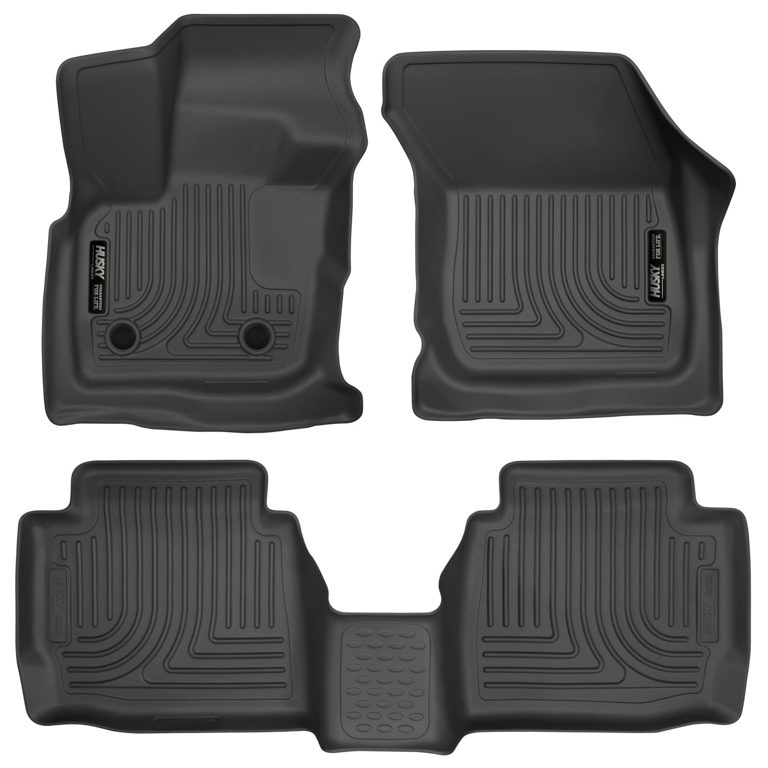 Weatherbeater Floor Mats | Fits 2017 - 2020 Ford Fusion & Lincoln MKZ | Front & 2nd Row, 3-pc Black - 98791