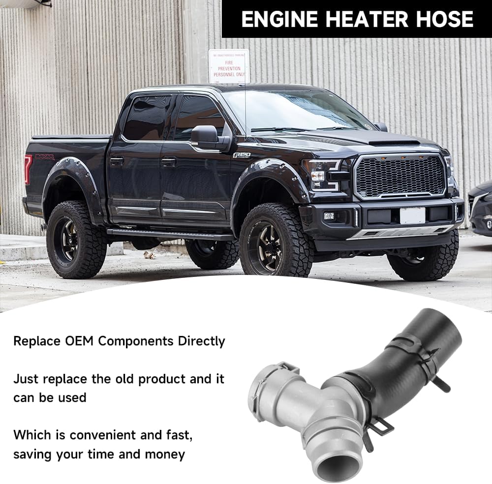 Engine Heater Hose Engine Coolant T-Connector Hose - Compatible for Ford F-150 5.0L V8 - Flex 2011-2025 for Ford Mustang 5.0L V8 - Gas 2011-2014 2021-2023 - Replace Part BR3Z8566A, BR3Z8566B
