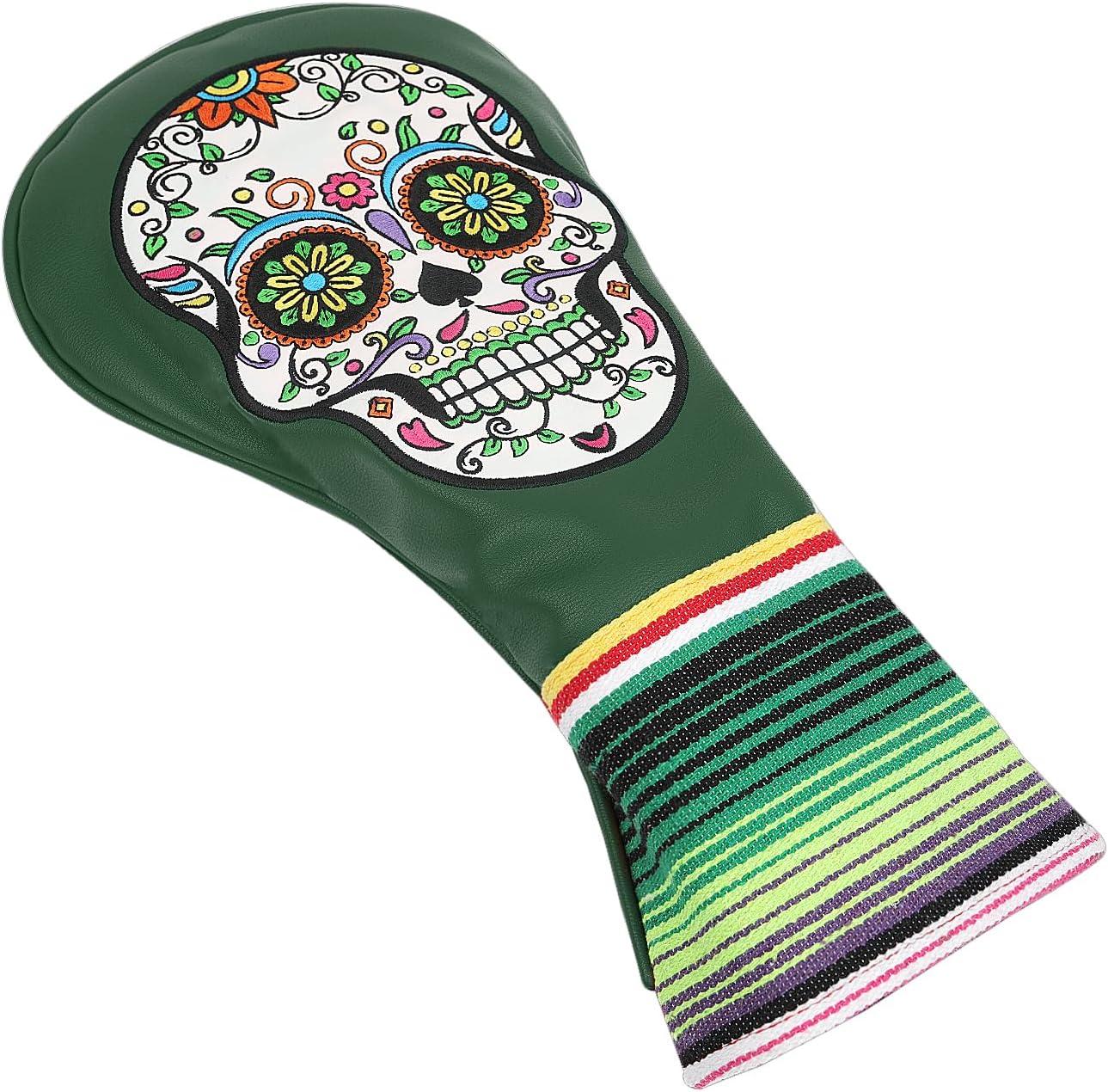 ゴルフのおしゃれ”の超重要アイテム！ ラウンドがもっと楽しくなるヘッドカバー – She GOLF【シーゴルフ】 SHABIER ダークグリーンゴルフドライバーヘッドカバー グリーンアイ刺繍シュガースカルデザイン ゴルフドライバークラブ用