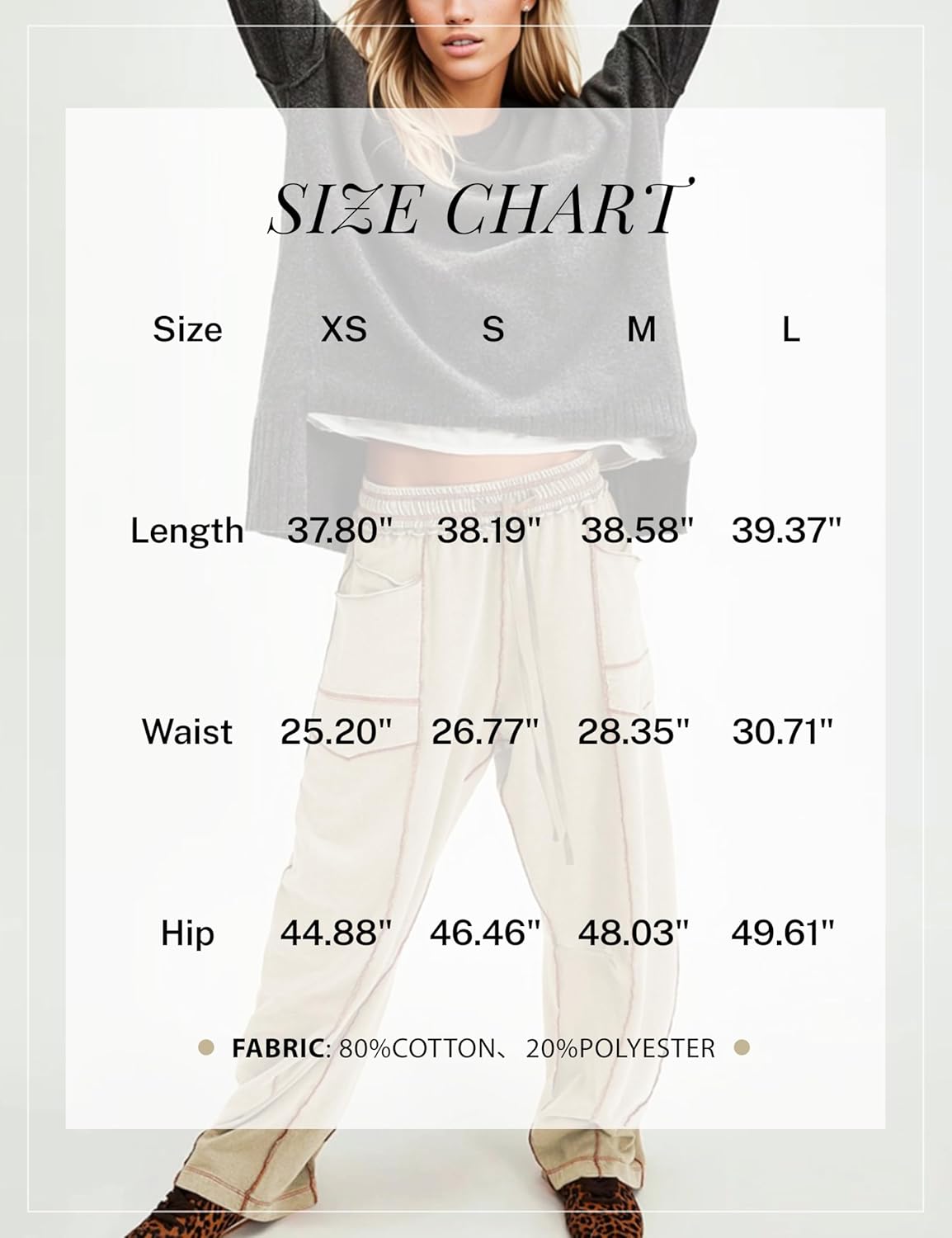 Womens Slouchy Barrel Sweatpants Mid Waisted Wide Leg Pants Drawstring Athletic Baggy Pants Lounge Sweats - Image 5