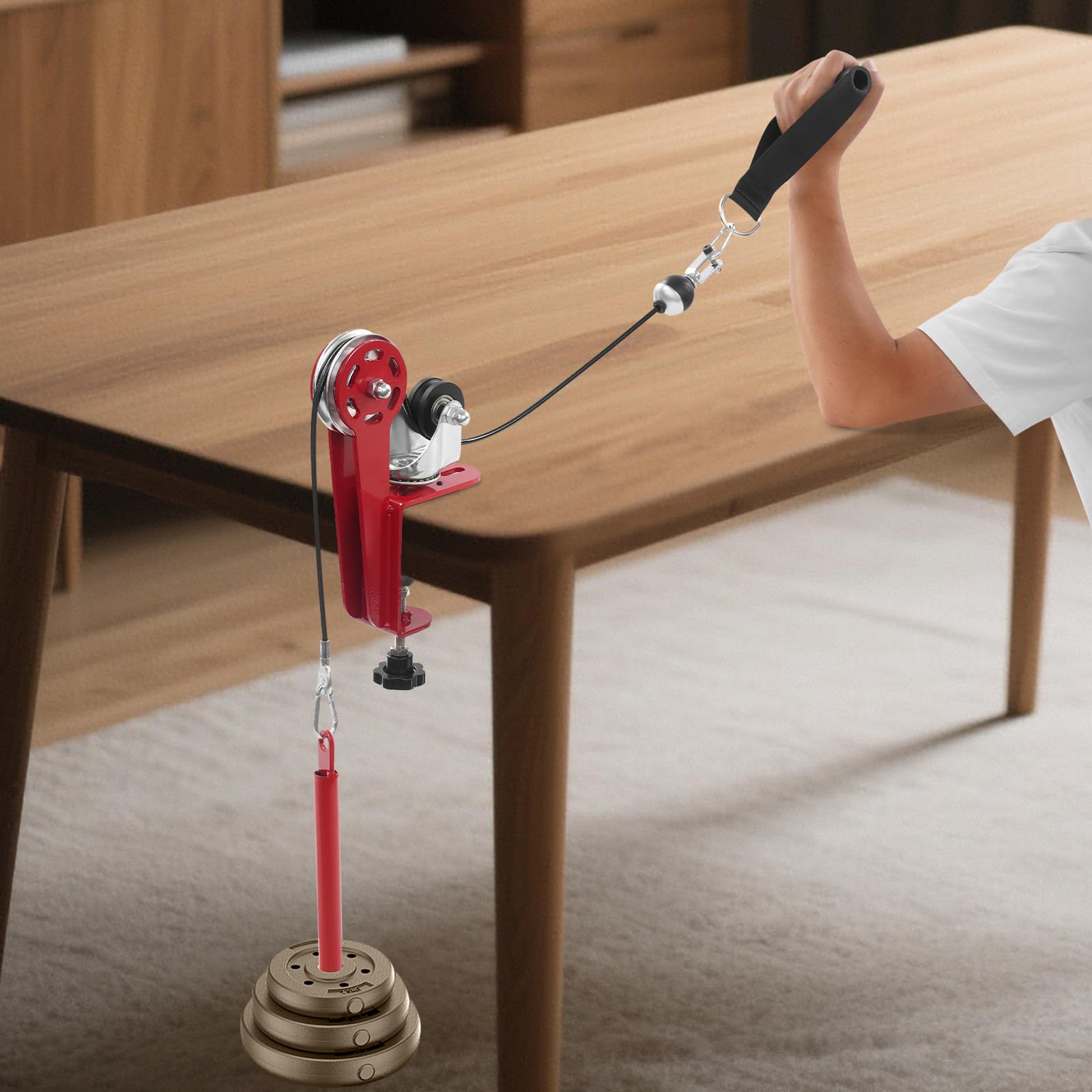 Système de Poulie de Bras de Fer Professionnel pour Entraînement sur Table, système de poulie pour entraîner Les Bras pour Musculation des Poignets