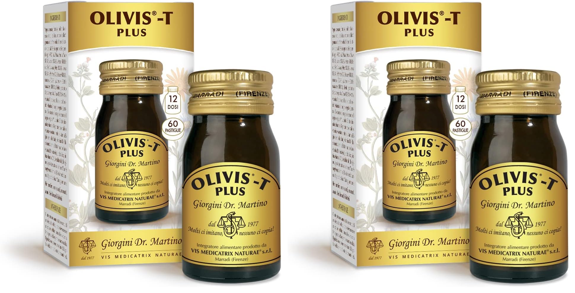 OLIVIS-T PLUS tabletten - 30 g (meidoorn, knoflook, olijven en coleus, nuttig voor de regelmatigheid van de druk) (Confezione da 2)