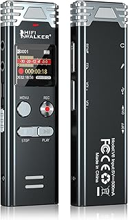 64GB Digital Voice Recorder - HIFI WALKER V6 Voice Activated Recorder with Playback, Portable Dictaphone Audio Recorder for Lectures Meetings Interviews with Password,Variable Speed, MP3 Player