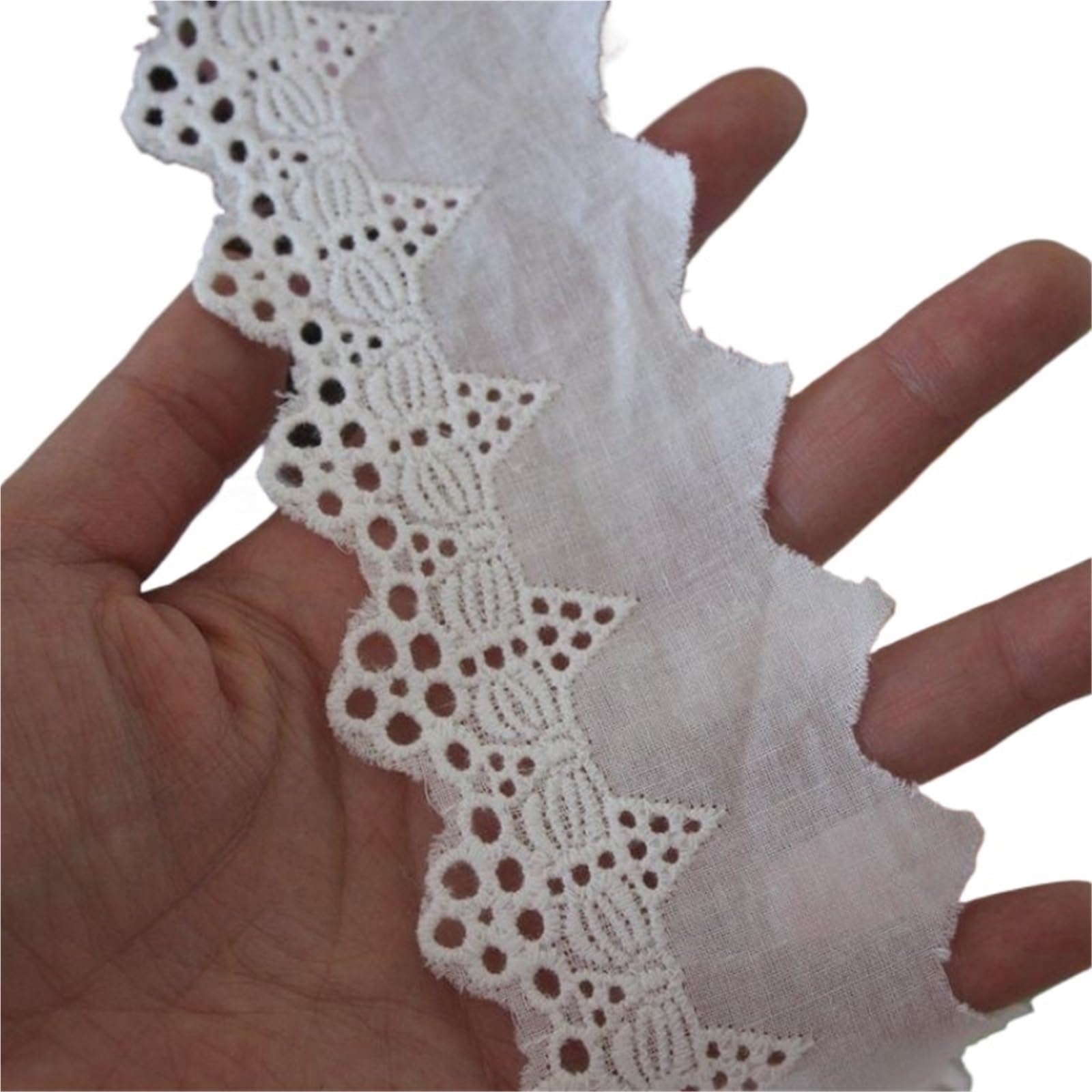 Cinta De Encaje Tela de encaje hueco de algodón puro de 10 yardas con bordado, accesorios de decoración del hogar hechos a mano. Para Coser Manualidades(Color5)