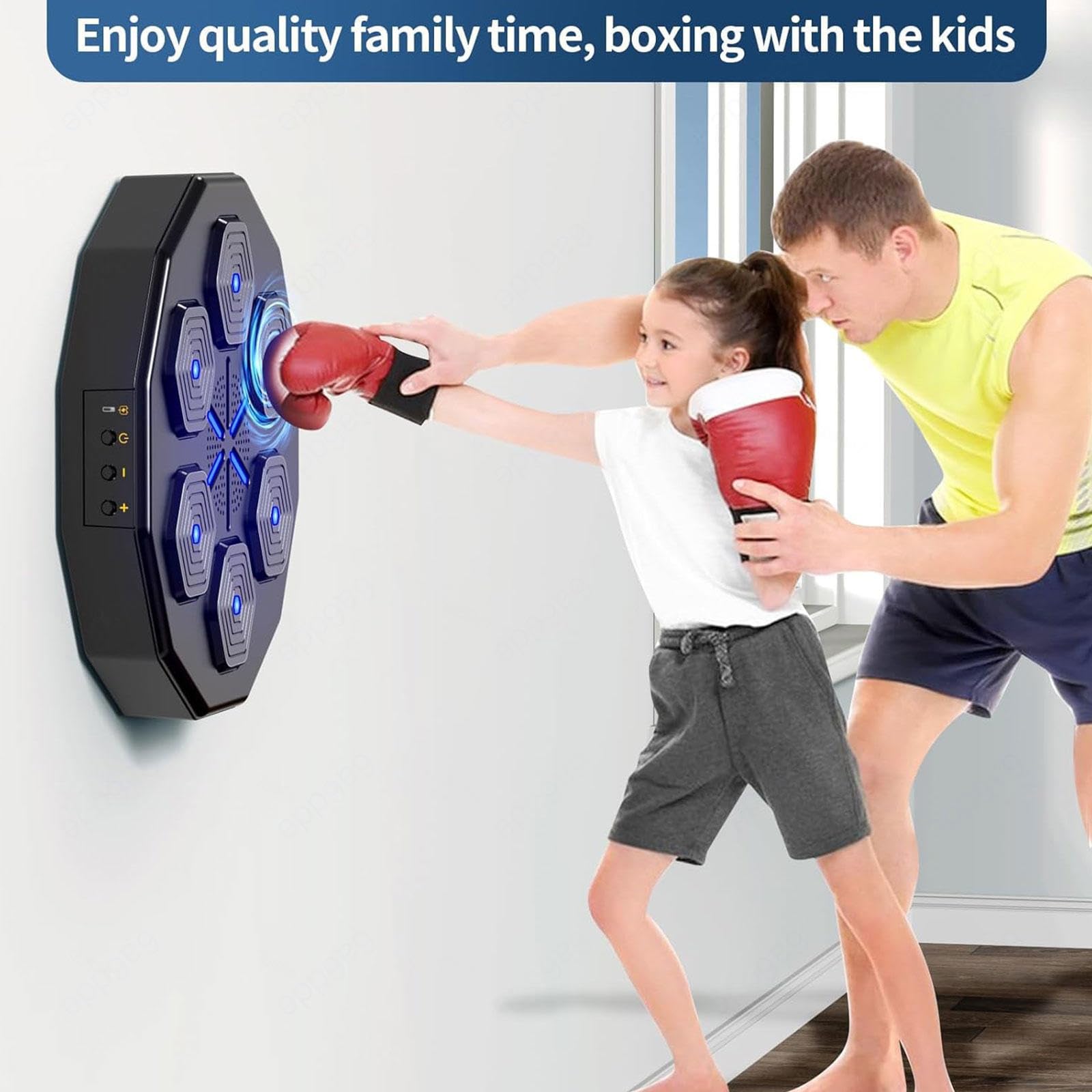 Macchina da boxe musicale intelligente con luce LED e macchina da gioco di boxe musicale Bluetooth, migliora la coordinazione occhio-mano e allevia lo stress, per esercizi a casa, BoxingMachine