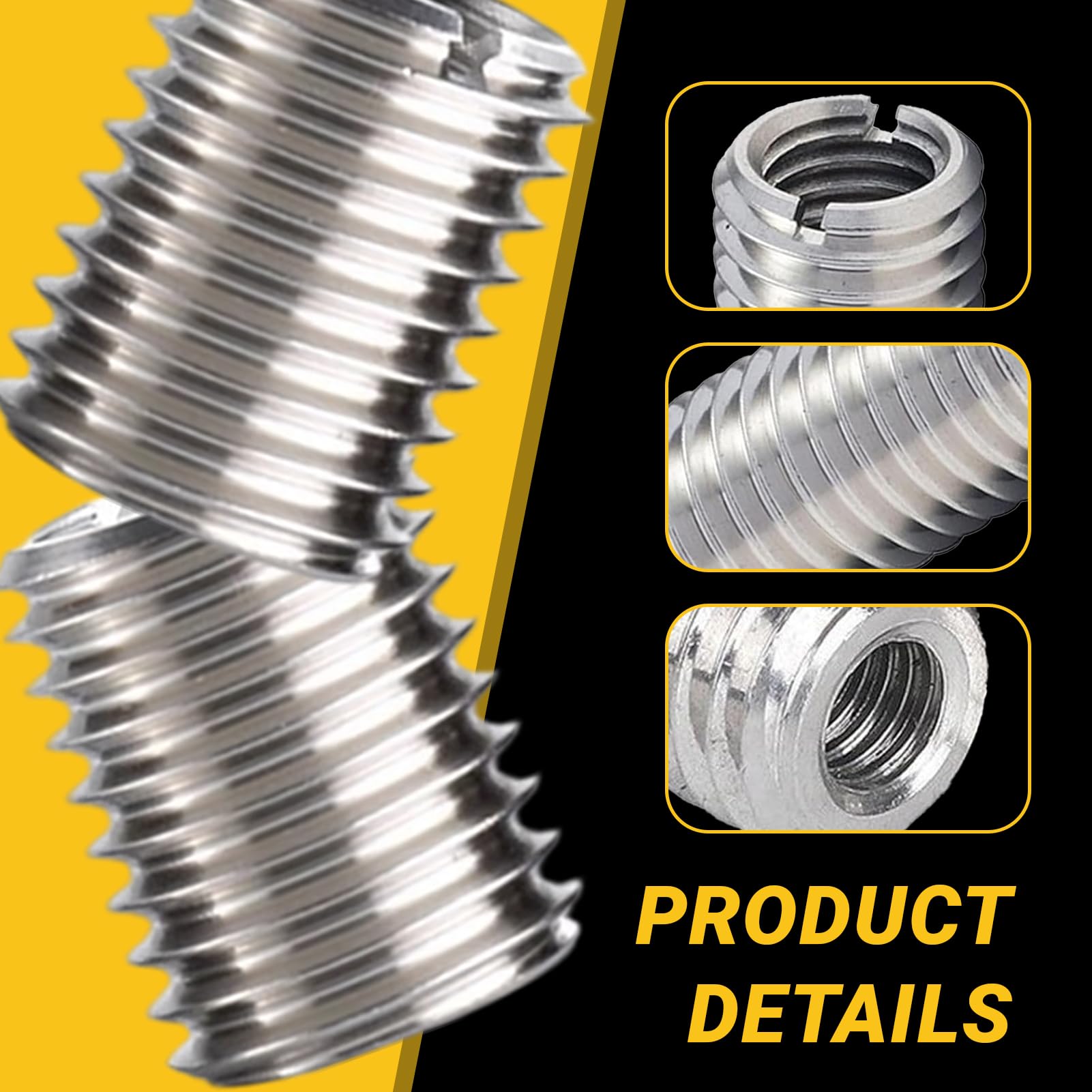 10 Pezzi Inserto Filettato M10 a M8, Boccola Filettata Acciaio Inox 15 mm, Boccola di Filettatura, Dado a Inserimento, Adattatore Filetto e Riduttore Filettato per Riparazione, Montaggio, Mobili