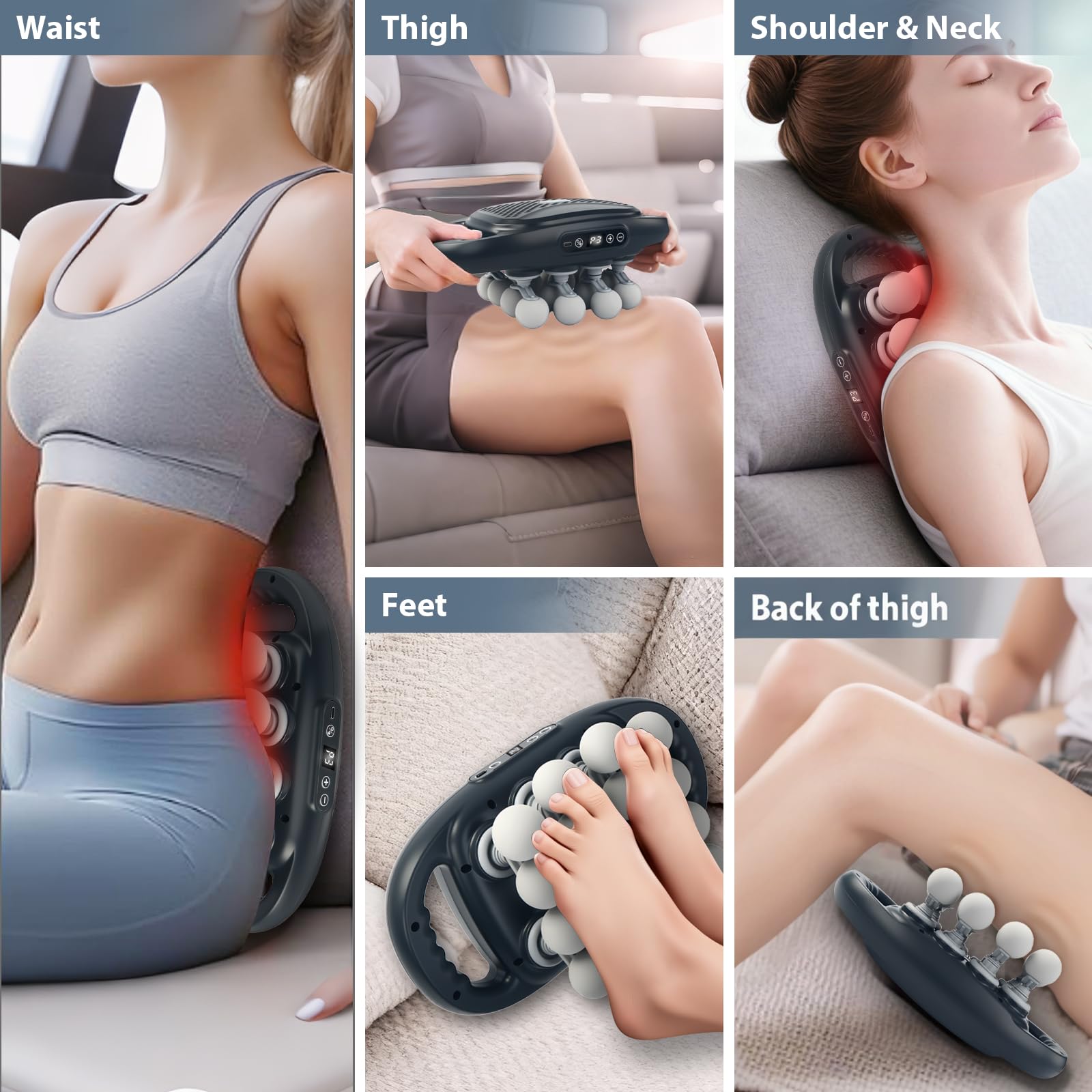 16 Kopfmassagepistole, Tiefengewebe Percussion Massagegerät mit 99 Intensitätsstufen für Nacken, Rücken, Schultern, Beine Schmerzlinderung & Erholung