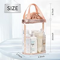 Vista 2 de Bolsa de maquillaje transparente, bolsa de aseo de viaje para mujer, bolsa de aseo aprobada por la TSA, bolsa transparente impermeable, bolsa