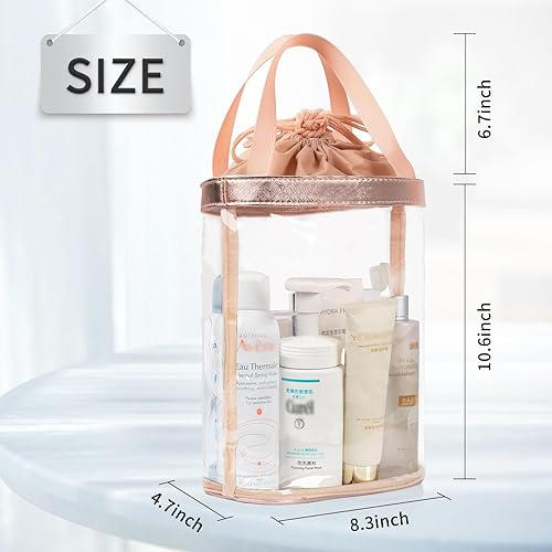 Miniatura 2 de Bolsa de maquillaje transparente, bolsa de aseo de viaje para mujer, bolsa de aseo aprobada por la TSA, bolsa transparente impermeable, bolsa para