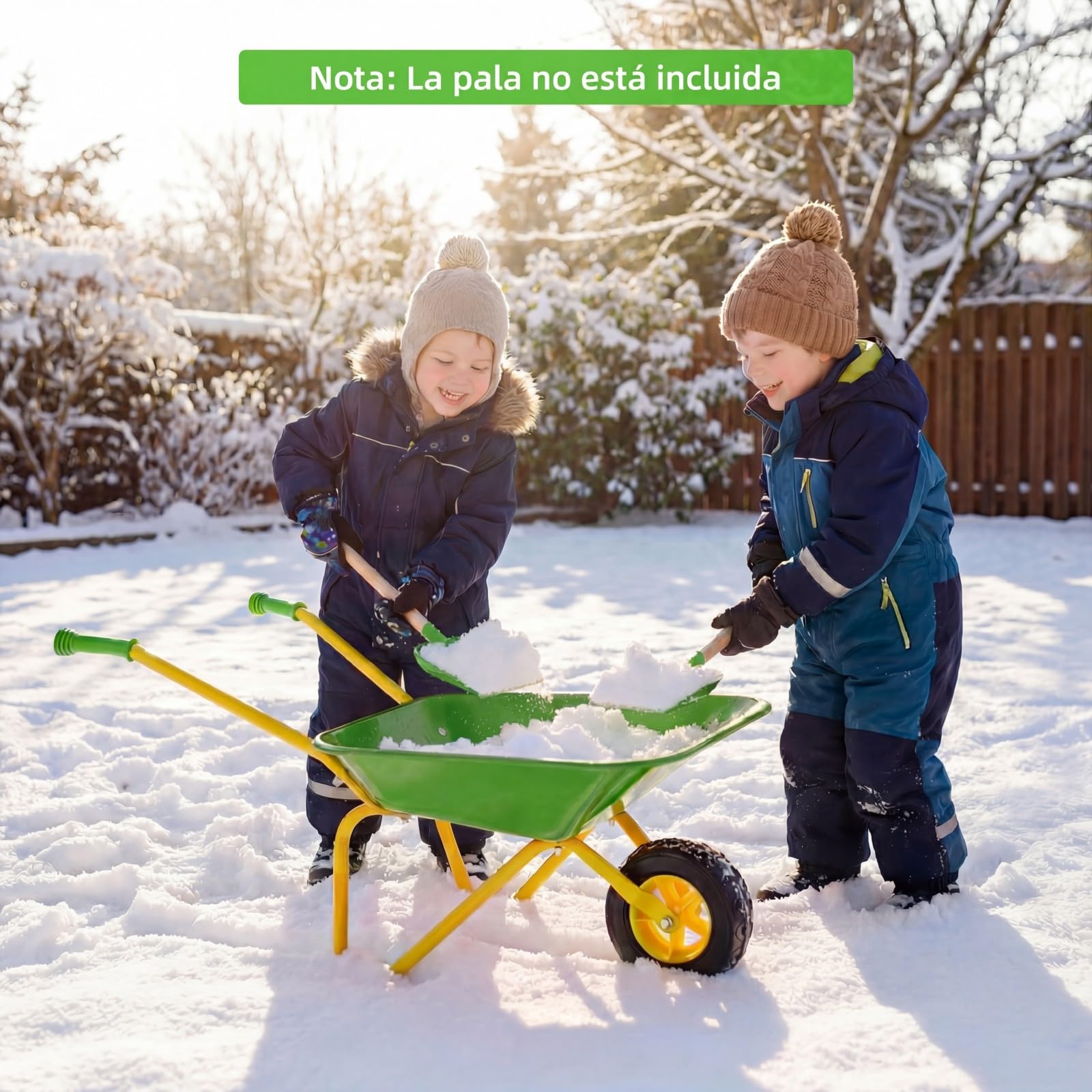 COSTWAY Carretilla para Niños, Carrito de Jardín Infantil con Ruedas Todoterreno, Asas Antideslizantes y Soporte de Aparcamiento Estable, Carretilla de Juguete para Niños de 3+ Años (Verde)
