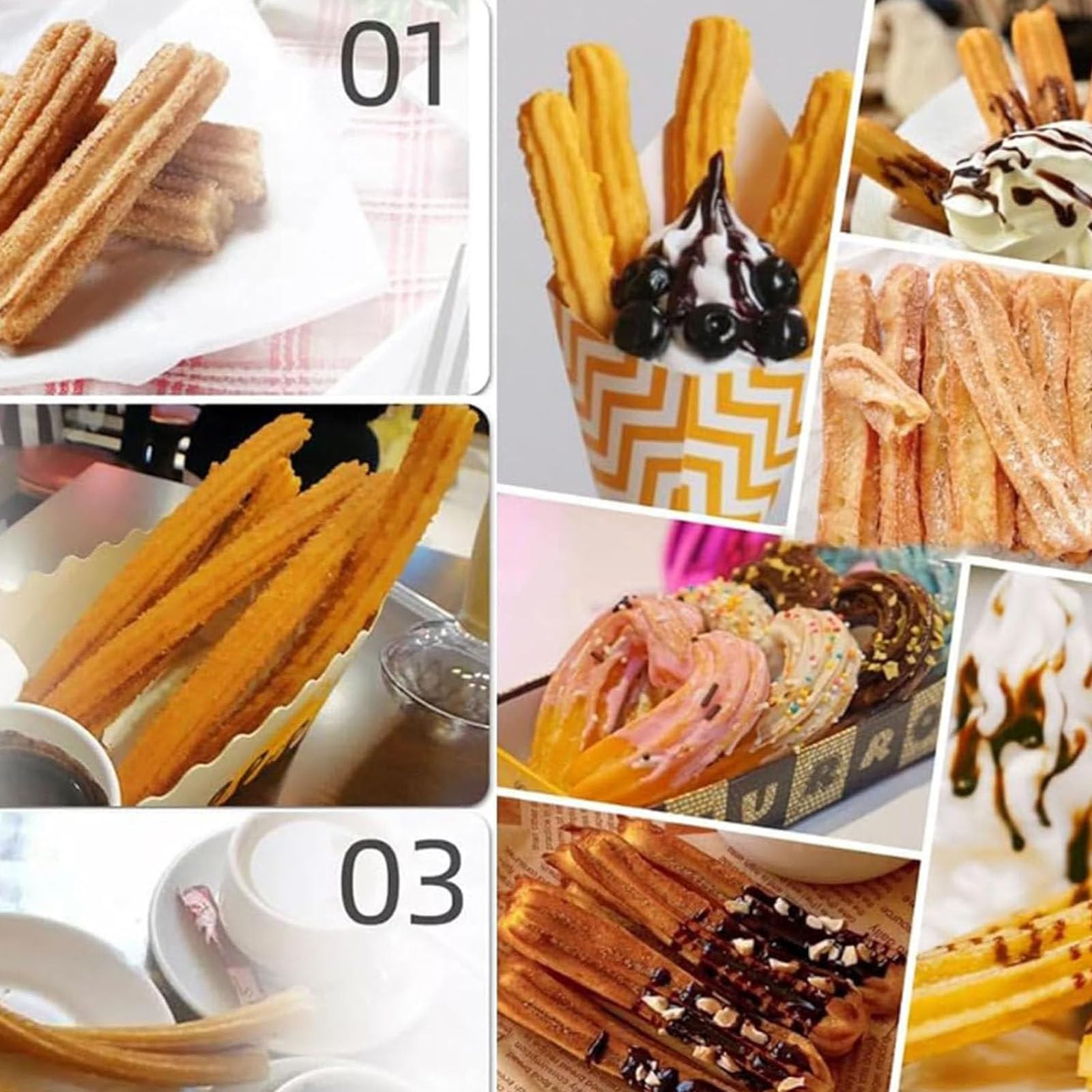 Manuel Espagnol Remplisseur Churros,Acier Inoxydable Remplisseuse Beignets Churro Commercial Latin Fruits Donut Dessert Machine à Churros pour La Maison Cuisine Restaurant,3L
