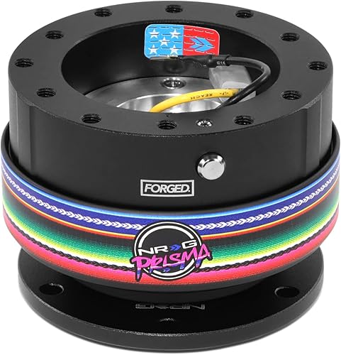 Vista 31 de NRG Innovations Gen 2.0 Adaptador de liberación rápida para volante de 6 orificios con pernos de montaje, liberación rápida - cuerpo negro/anillo