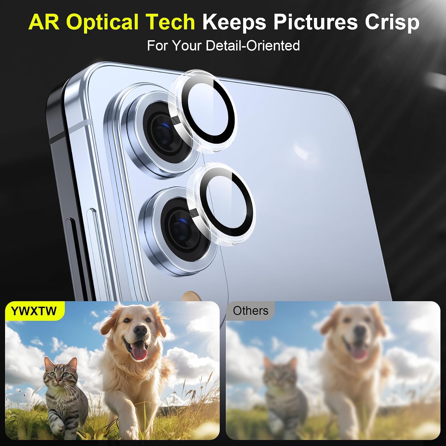 YWXTW Designed for Samsung Galaxy S25 Edge Camera Lens Protector, Individual Anti Scratch HD Clear Case Friendly Tempered Glass Camera Cover Screen Protector, 1 Set