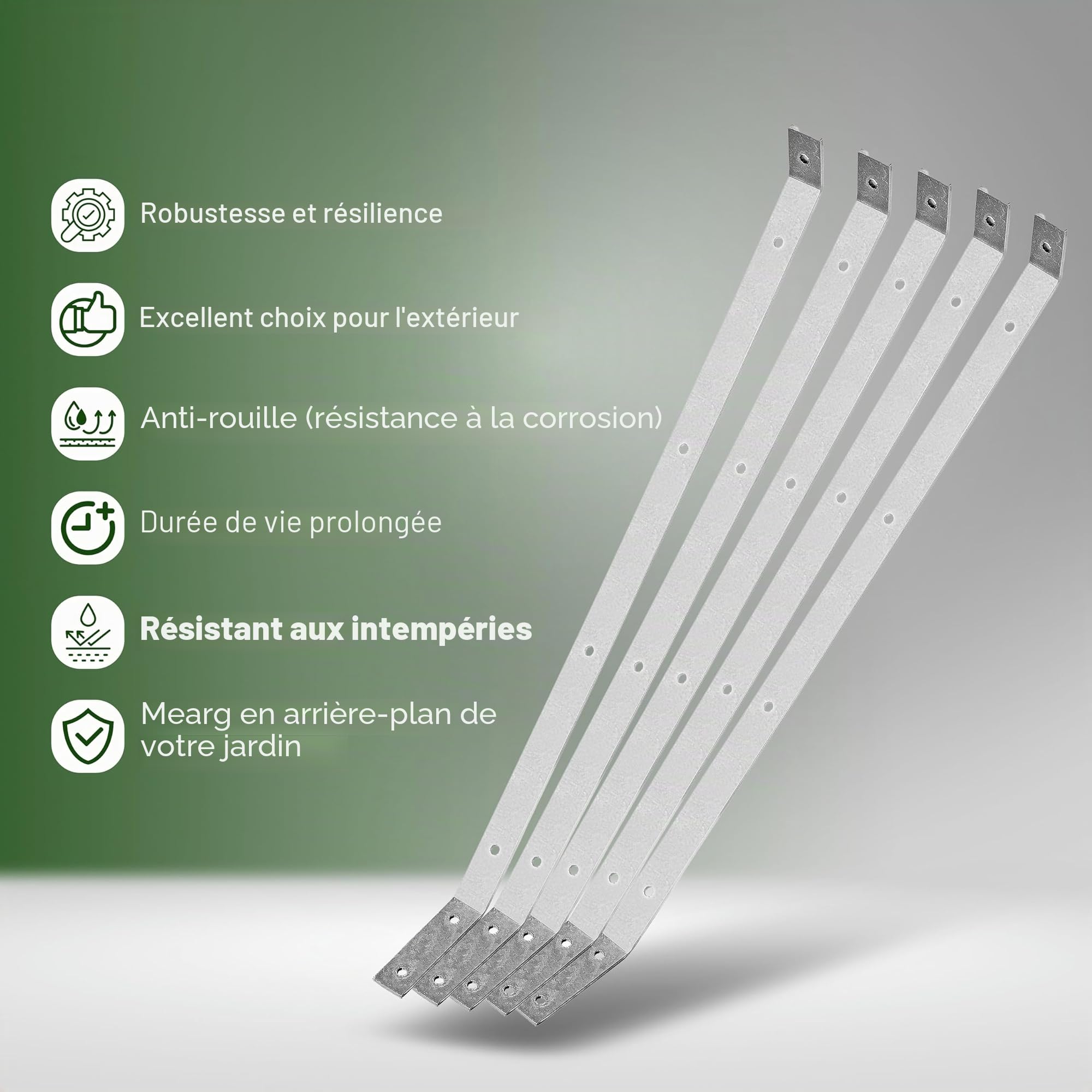 MISCHOME Kit de fixation de sécurité pour clôtures de jardin (10 mètres)