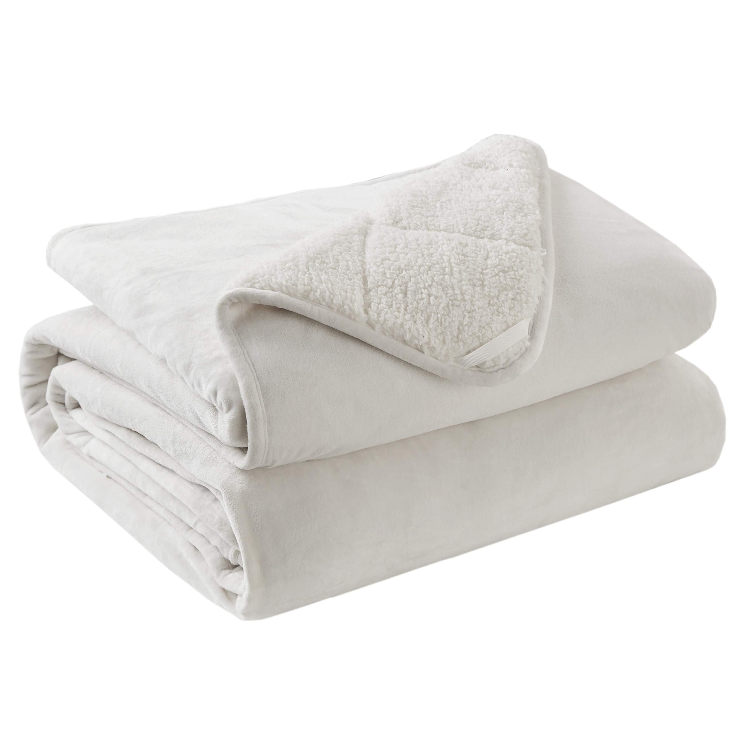 Degrees of Comfort Manta con peso de 150 x 200 cm, 7 kg, de forro polar Sherpa, manta de relajación, con certificado Oeko-Tex, para dormir mejor con nuestro pesado edredón blanco