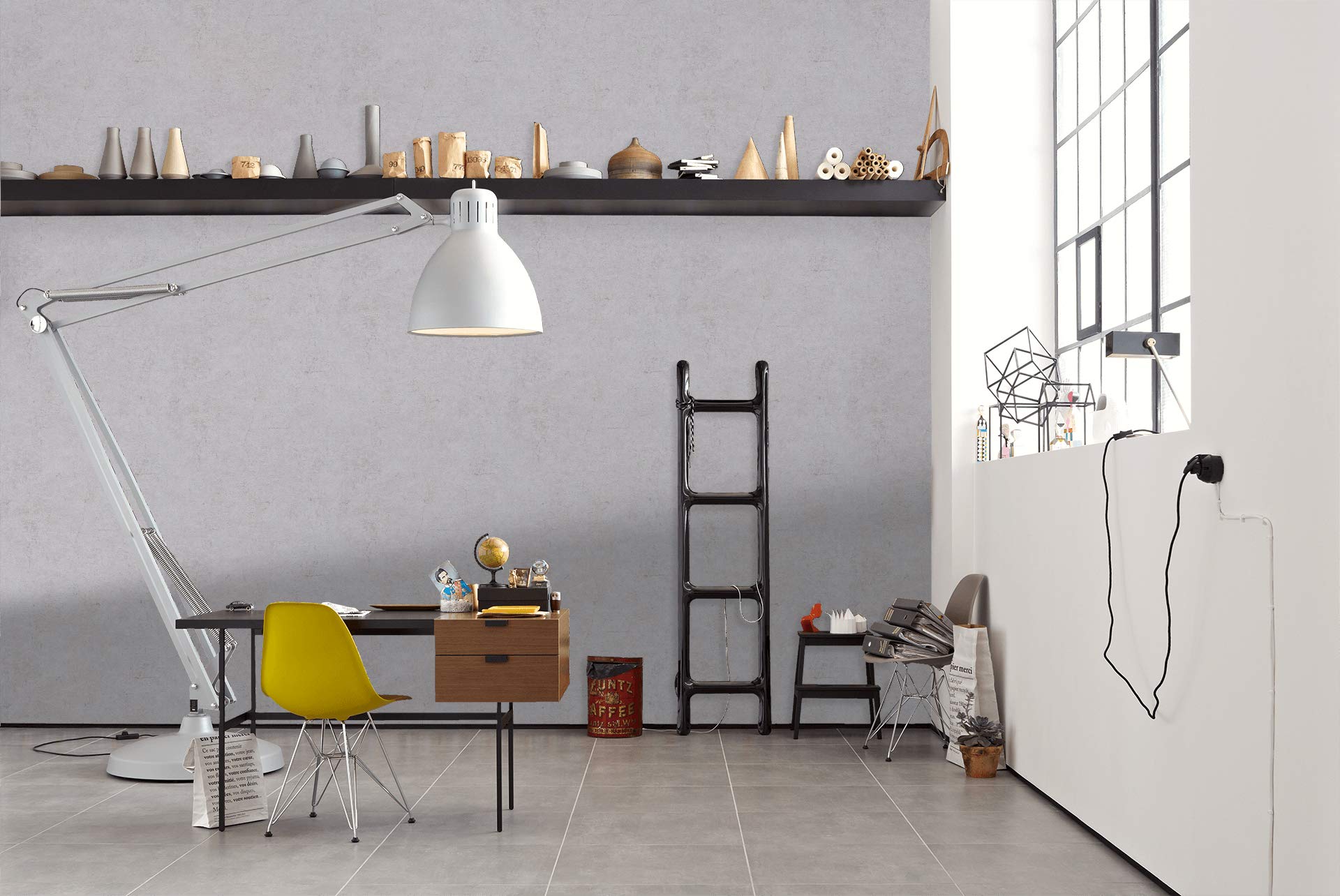 Plain Wallpaper Elements A.S. Création Non-Woven 10.05 m x 0.53 m Grey Made in Germany 369114 36911-4, Blue Grey, 53 x 1005 cm - Image 4