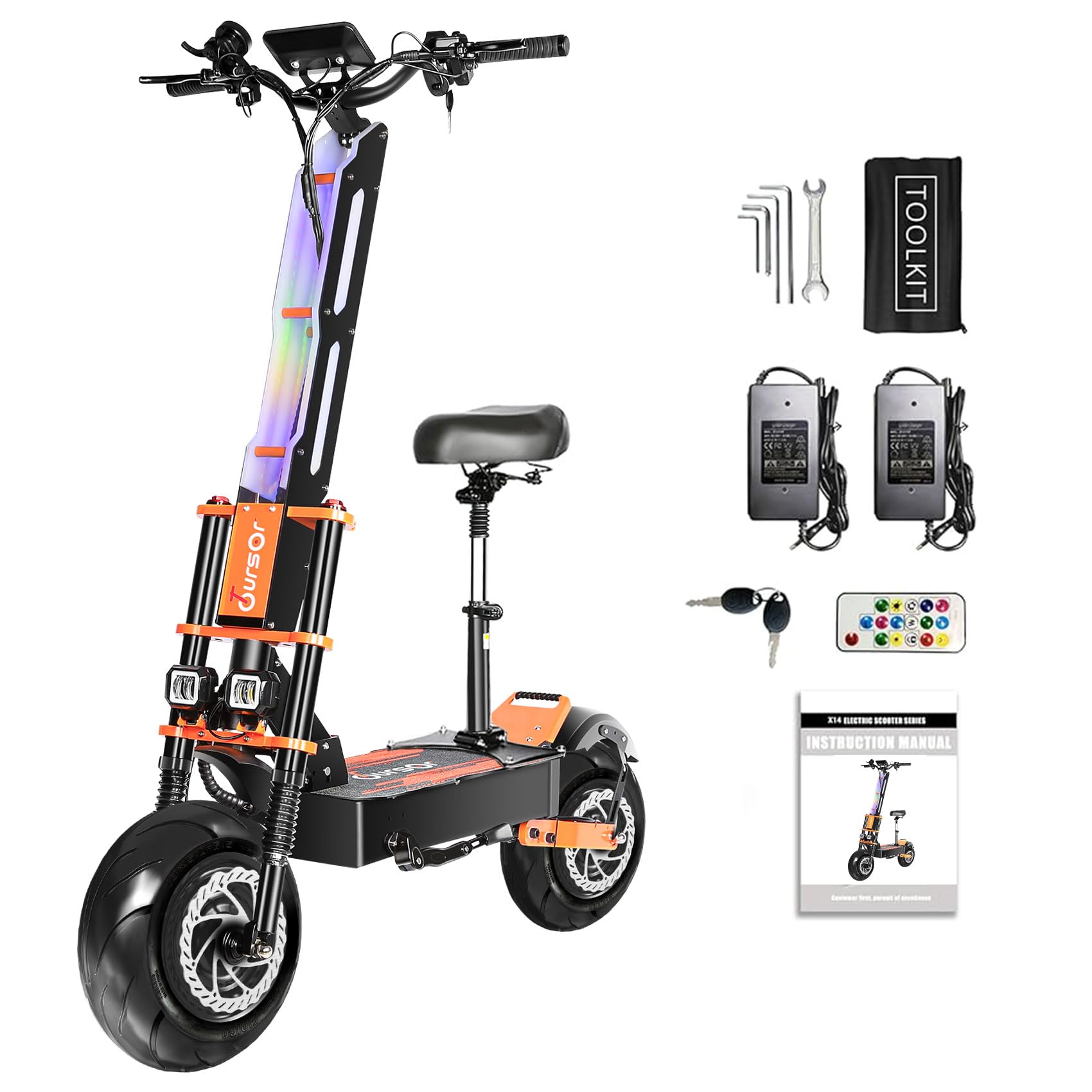 13 inch Beach Off-Road Electric Scooter Front and Rear Drive 8000W60V38 8AH Lithium Battery high-Power Electric Scooter Intelligent
