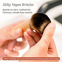 Vista 5 de Brocha Kabuki para la Cara - Ultra Suave Brocha Bronceadora para Rubor, Polvos Sueltos, Polvos y Base Líquida & Autobronceador, Herramienta