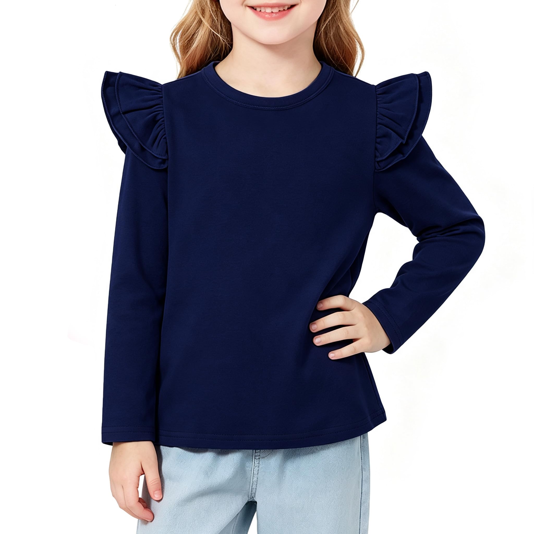 Magic Park 1-14Y Toddler Girl Cotton T Shirt Kids Ruffle Tee Top
