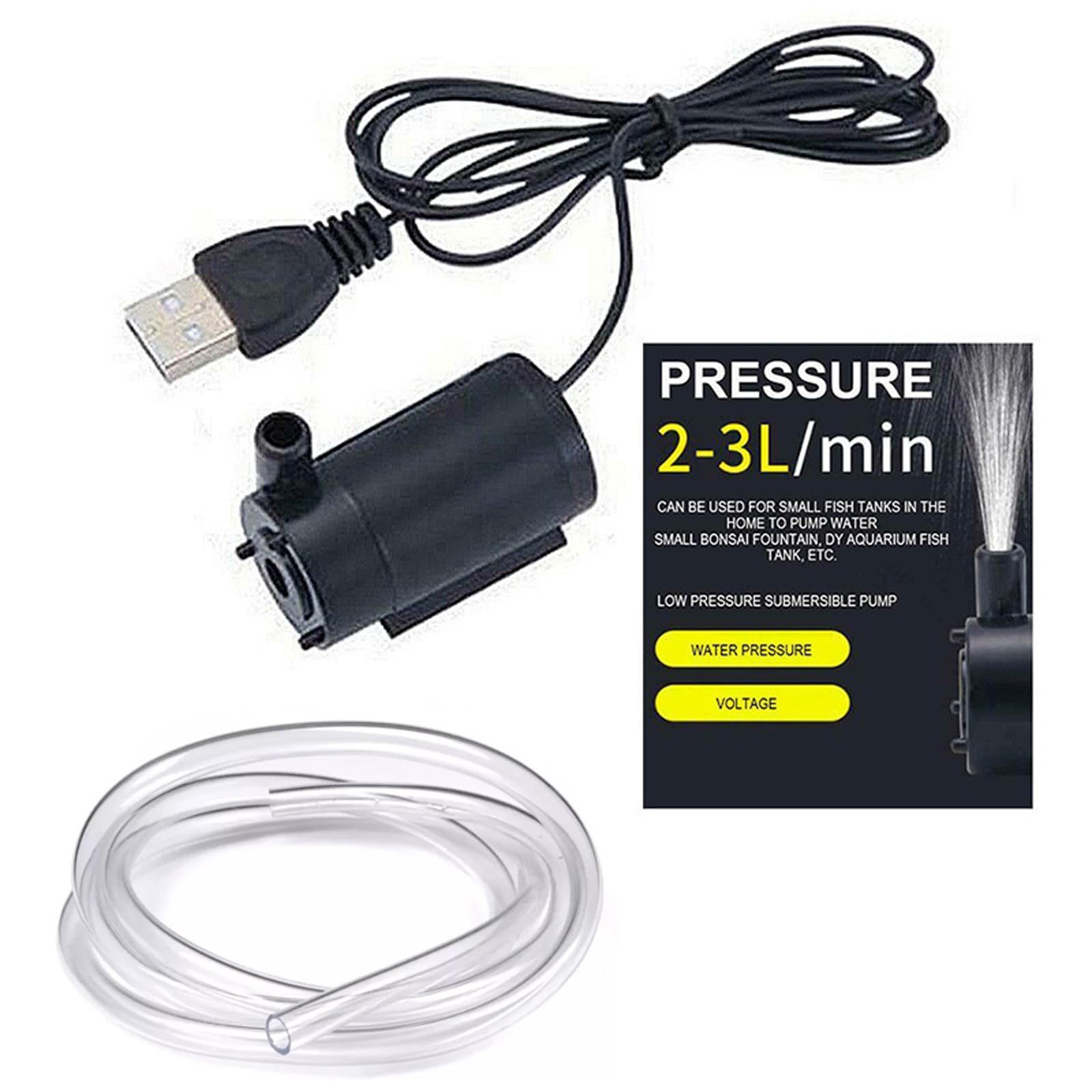 Pompa Ad Ossigeno Per Acquario 3W, Portata 1.6 L/min, Silenziosa, Con Tubo 1.2m, 2 Pietre Aeree E Valvole Di Controllo
