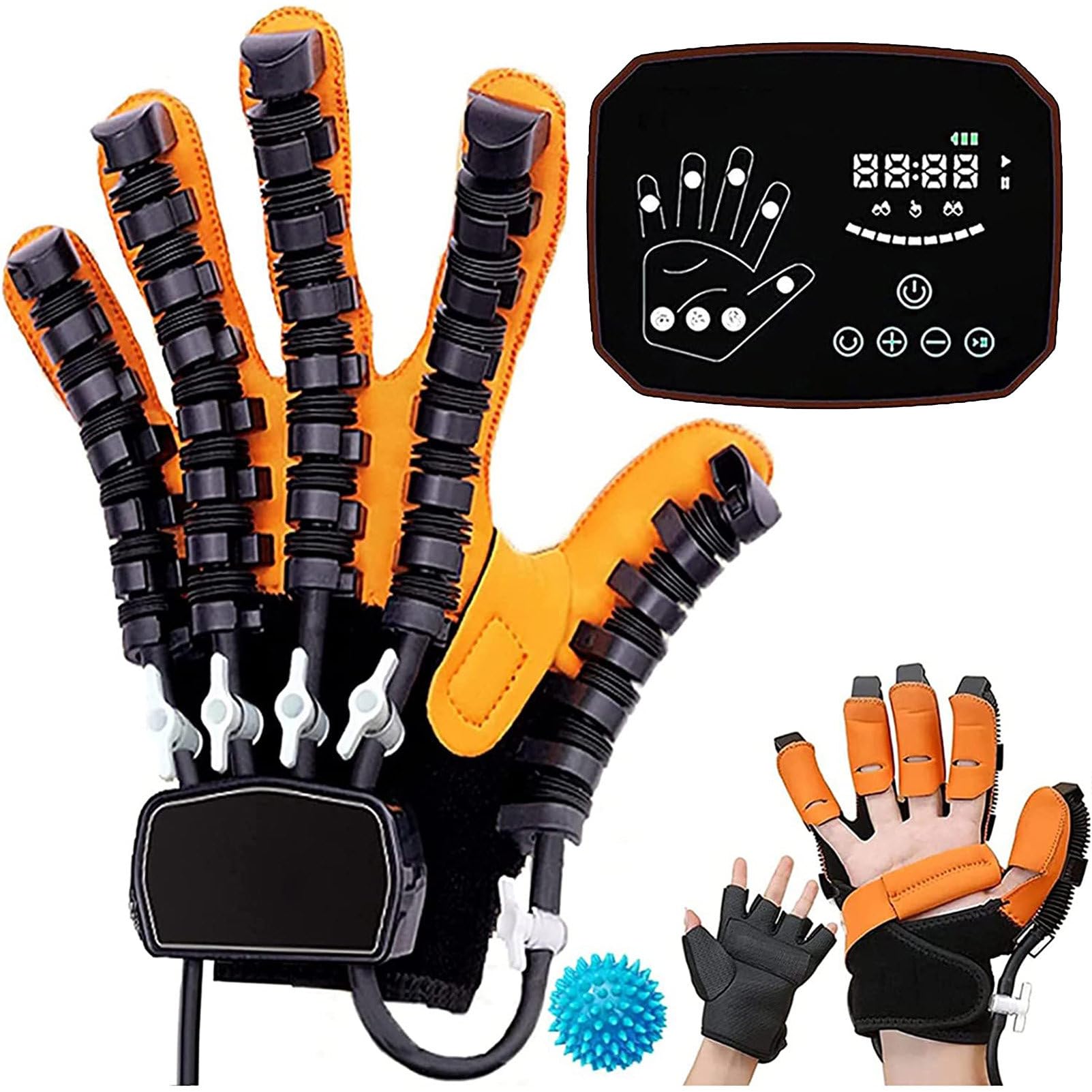SXSLTSA Robotic Rehabilitation Glove for Cerebral Palsy, Arthritis and Hemiplegic Stroke Functional Rehabilitation of Fingers and Hands,Splitfinger-left-M