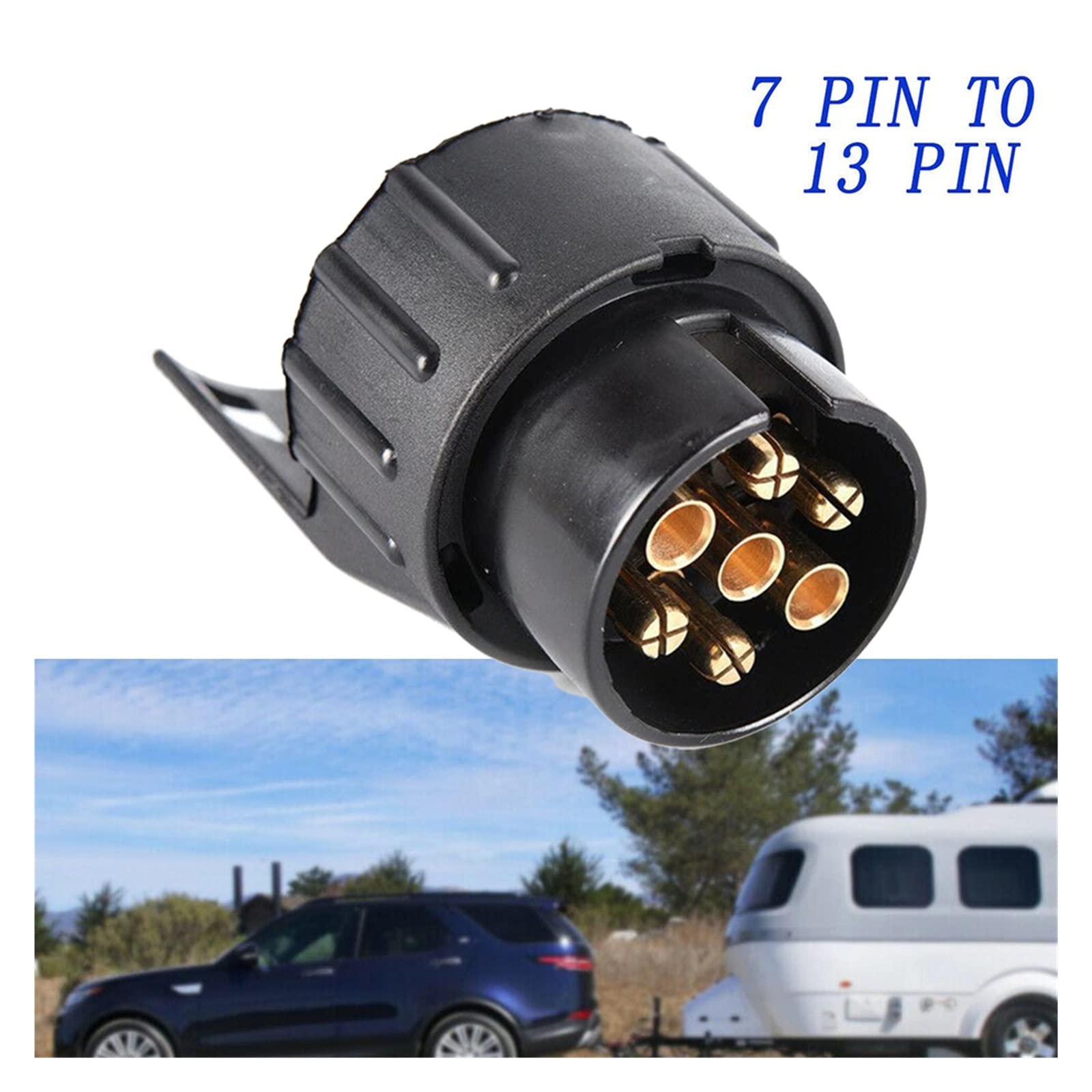 Adaptador Enchufe Remolque 13 A 7 Pines - Impermeable, 12V, Para Coches, Remolques Europeos