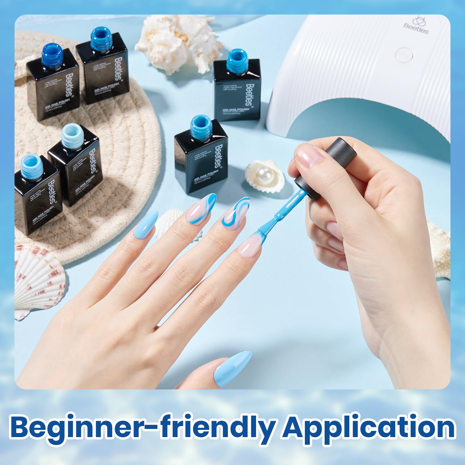 Amazon.com: Beetles Blue Gel Polish Set - Ocean Range, 6 Colors