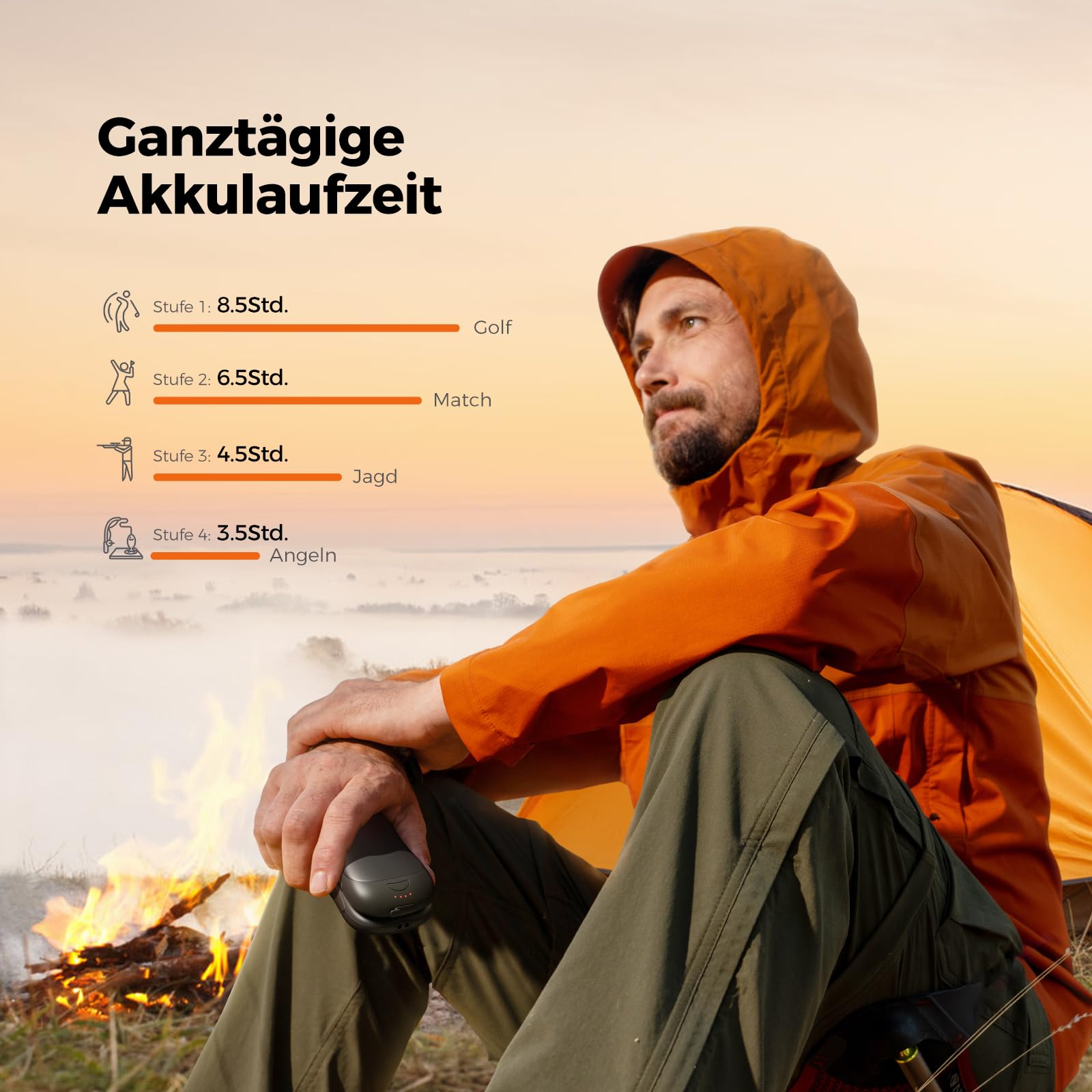 OCOOPA Handwärmer Elektrisch 2er Set, 10000mAh Taschenwärmer USB Powerbank, Wiederverwendbar, 4 Wärmestufen, Maximal 58°C, Technisches Geschenk für Männer, Ideal für Golf, Jagd und Camping, UT3 PRO