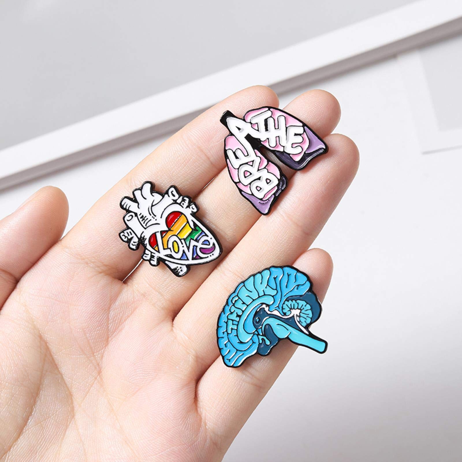 Broches Médicos De Aleación De Zinc - Corazón, Pulmón, Cerebro, Esmalte, Para Médicos Y Enfermeras, Regalo Profesional