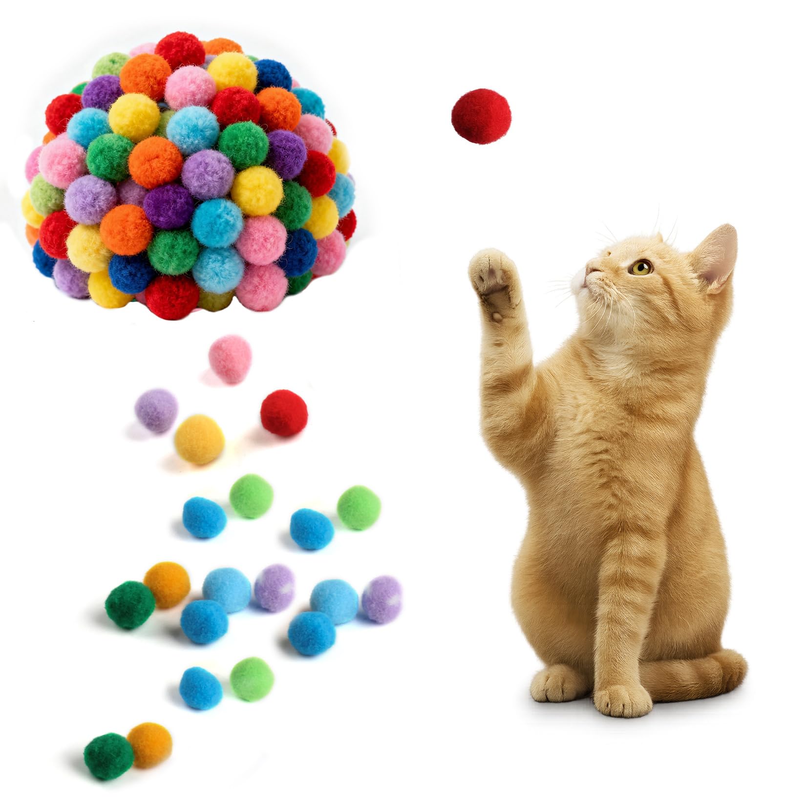 4 Pelotas De Fieltro Con Campanita Para Gatos - Juguete Interactivo Para Mascotas, Colores Variados