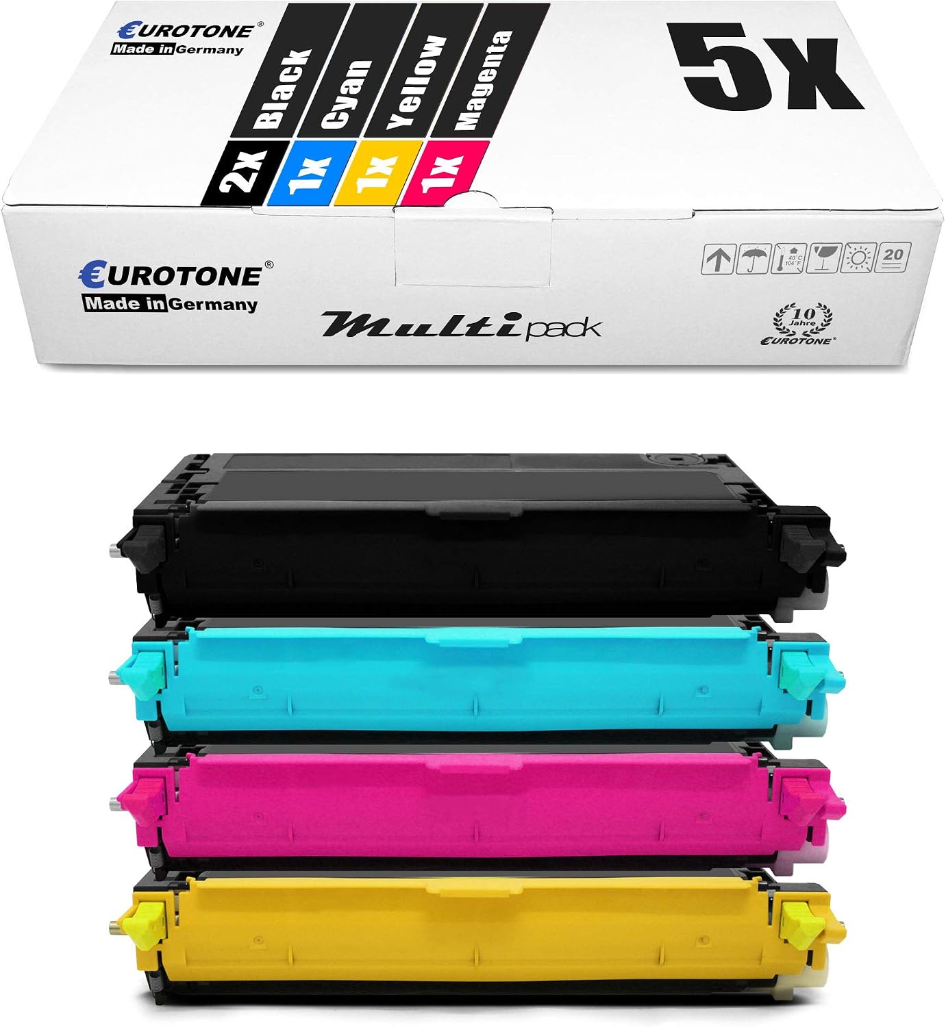 Eurotone 5 Cartucce Compatibili Per HP: Sostituiscono 337 E 343 (2 Colore + 3 Nero) - Fatto In Germania - 2