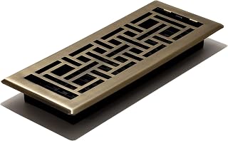 Decor Grates AJH412-A Oriental Floor Register, 4x12 Inches, Antique Brass Finish
