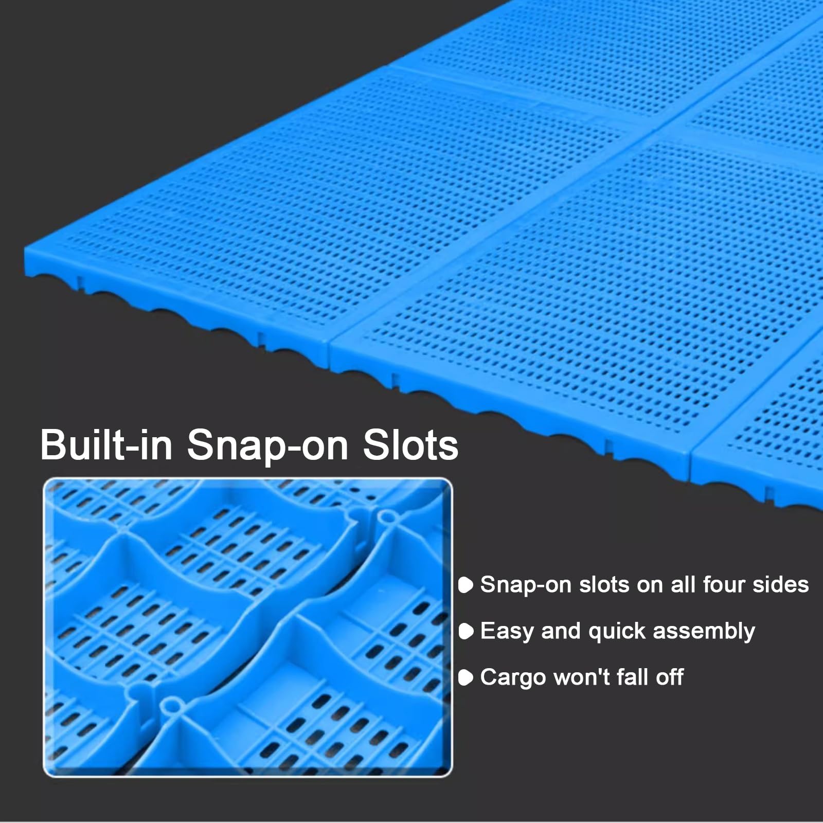 Pallet in Plastica Blu ad Incastro, Pallet da Pavimento Inseribili e Resistenti All'Umidità, per Retrobottega, Celle Frigorifere, Attrezzi da Garage, Forniture da Giardino(30x30x3cm)