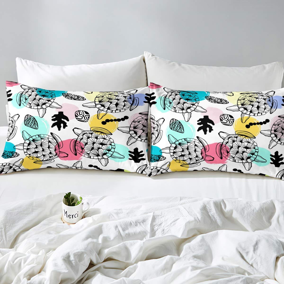 Set Biancheria Da Letto A Tema Tartaruga Oceanica – 8 Pezzi