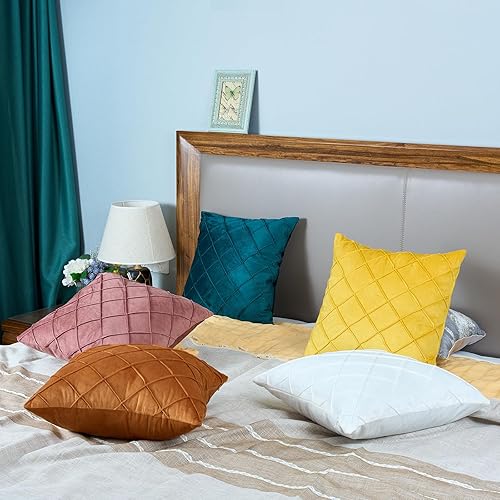 Miniatura 6 de Sioloc Juego de 2 fundas de almohada decorativas de terciopelo, fundas de cojín cuadradas y suaves para el hogar, sofá o cama, 18 x 18 pulgadas,