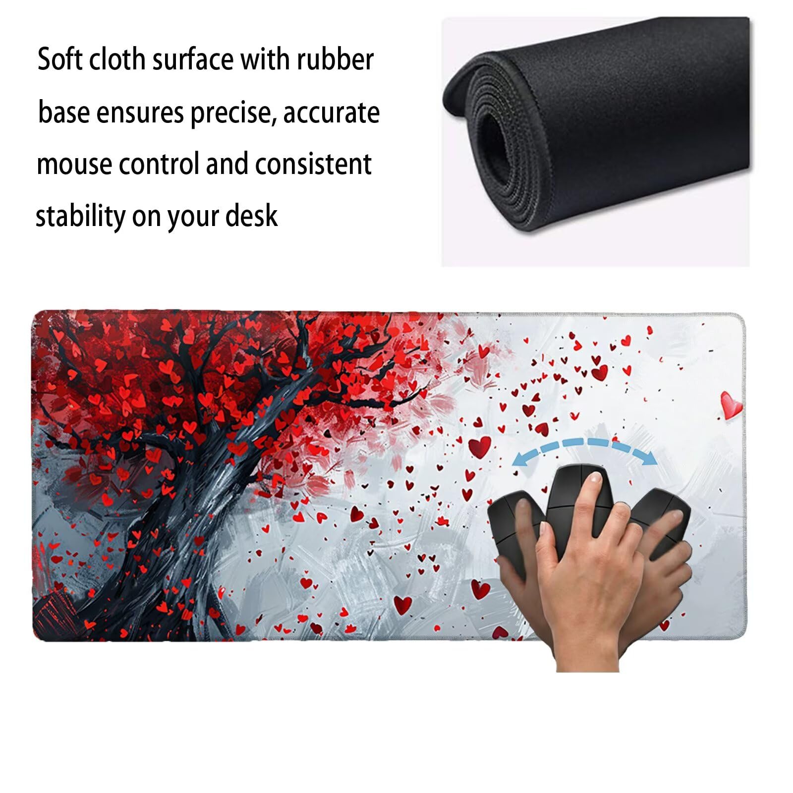 Alfombrilla Escritorio Grande 1200 x 600 x 3 mm, Alfombrilla Ratón Gaming XXL, Árbol De La Vida Tapete de Ordenador con Base Antideslizante y Bordes Reforzados, Impermeable Desk Mat (Paisaje) L-x6966