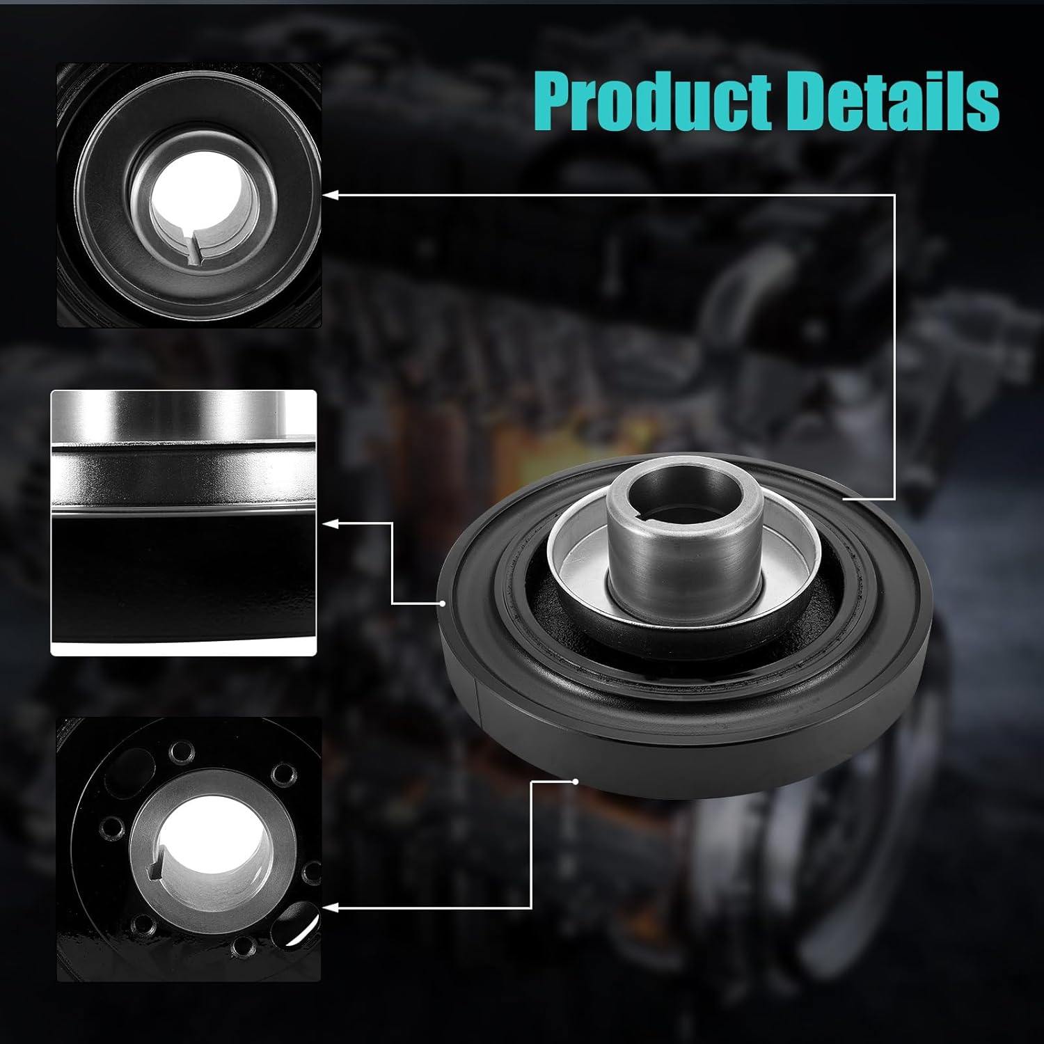 594-021 Harmonic Balancer Crankshaft Pulley For 1972-2003 Chrysler Cordoba,For Dodge Country,Challenger,Dakota,Ram 1500/2500/3500,Durango,Grand Cherokee,For Plymouth&Jeep 3.9L 5.2L 5.6L V6 V8