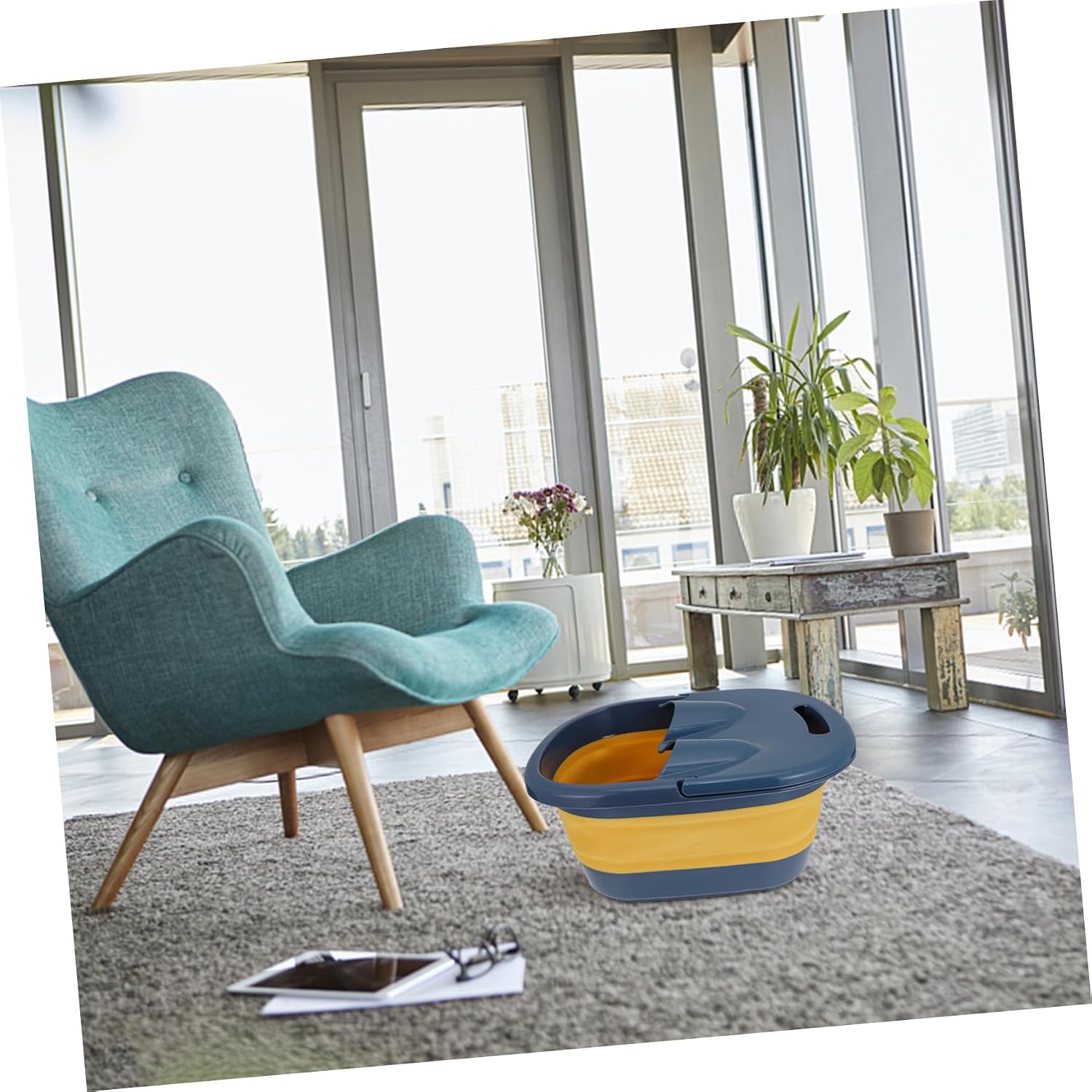 1pc Folding Foot Bath Basin Foot Massage Bucket Compact Spa for Home Outdoor
