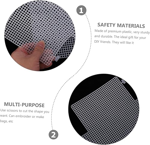 Miniatura 8 de EXCEART 4 hojas de lona de malla de plástico para proyectos de punto y ganchillo de bordado