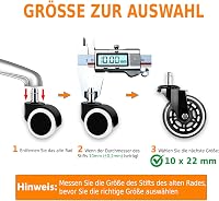YUCONECT Irodai Szék Görgő 10mm 300kg Terhelhetőség 5db IKEA Kompatibilis 2